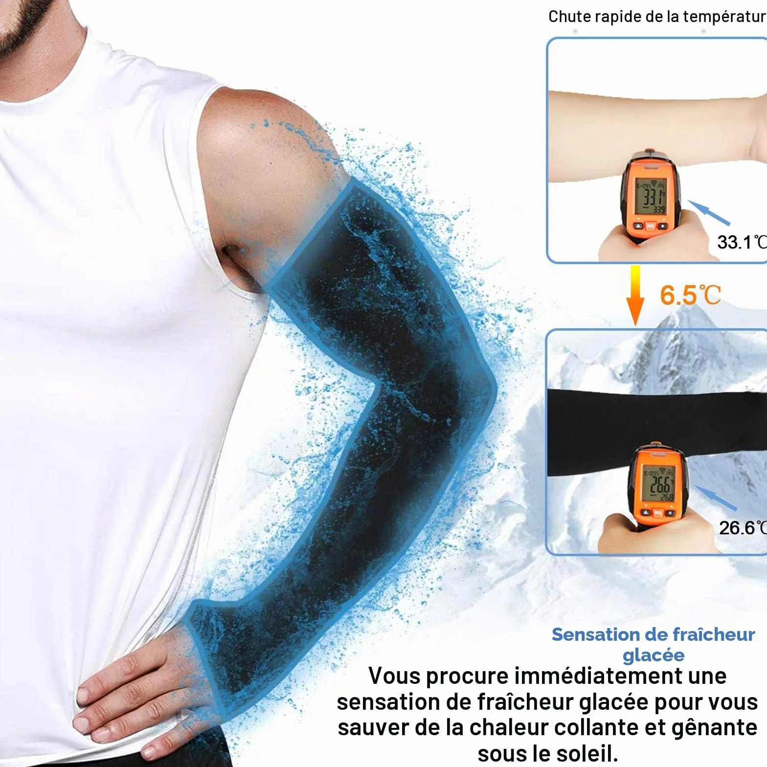 beister Manchon de Bras Homme & Femme, Anti-UV Protection UPF 50+ Manche Bras Avec Trou pour Le Pouce Antidérapants Cooling Manchette Gaming, Manchons Sport Compression Arm Sleeves.