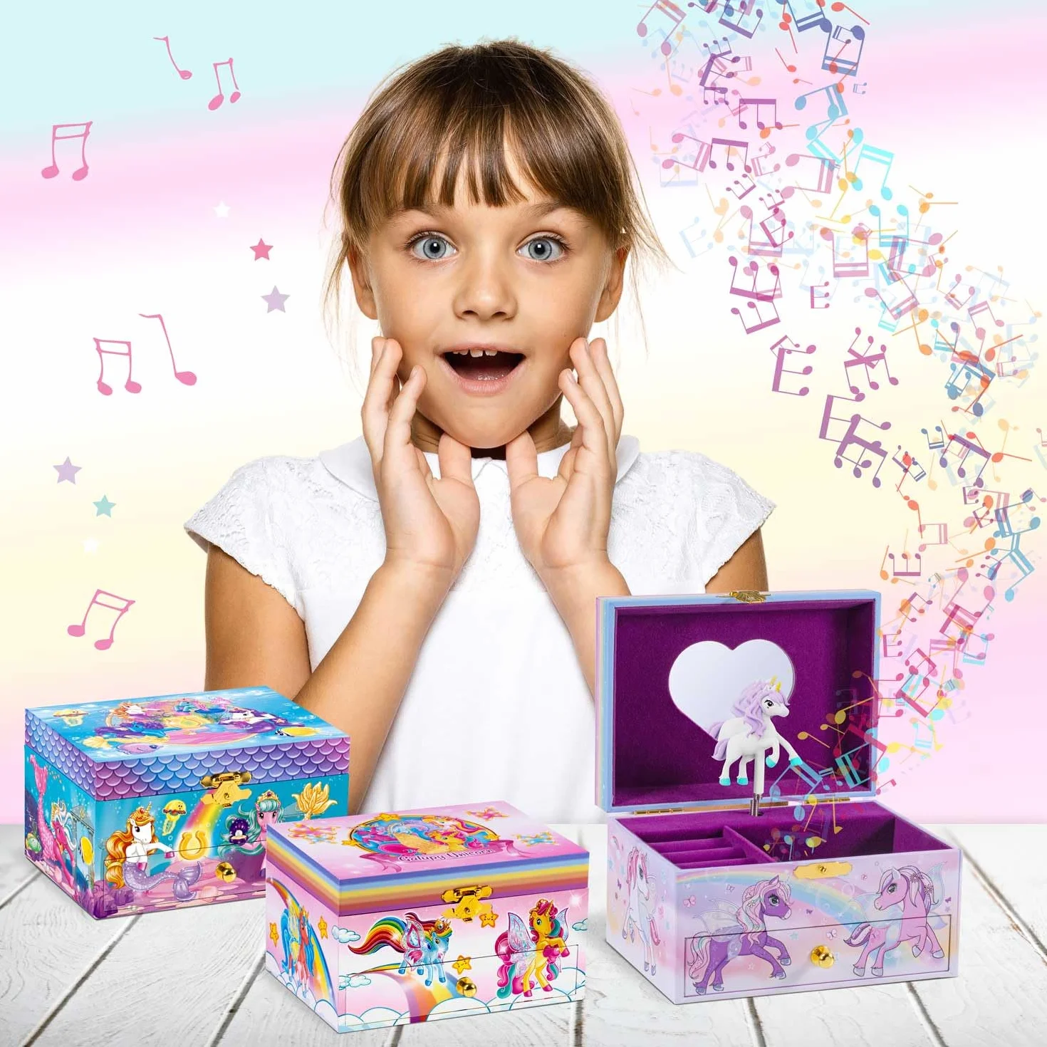 CRAZE UNICORN Boîte à Bijoux Musicale Fille avec Figurine Licorne et Rangements