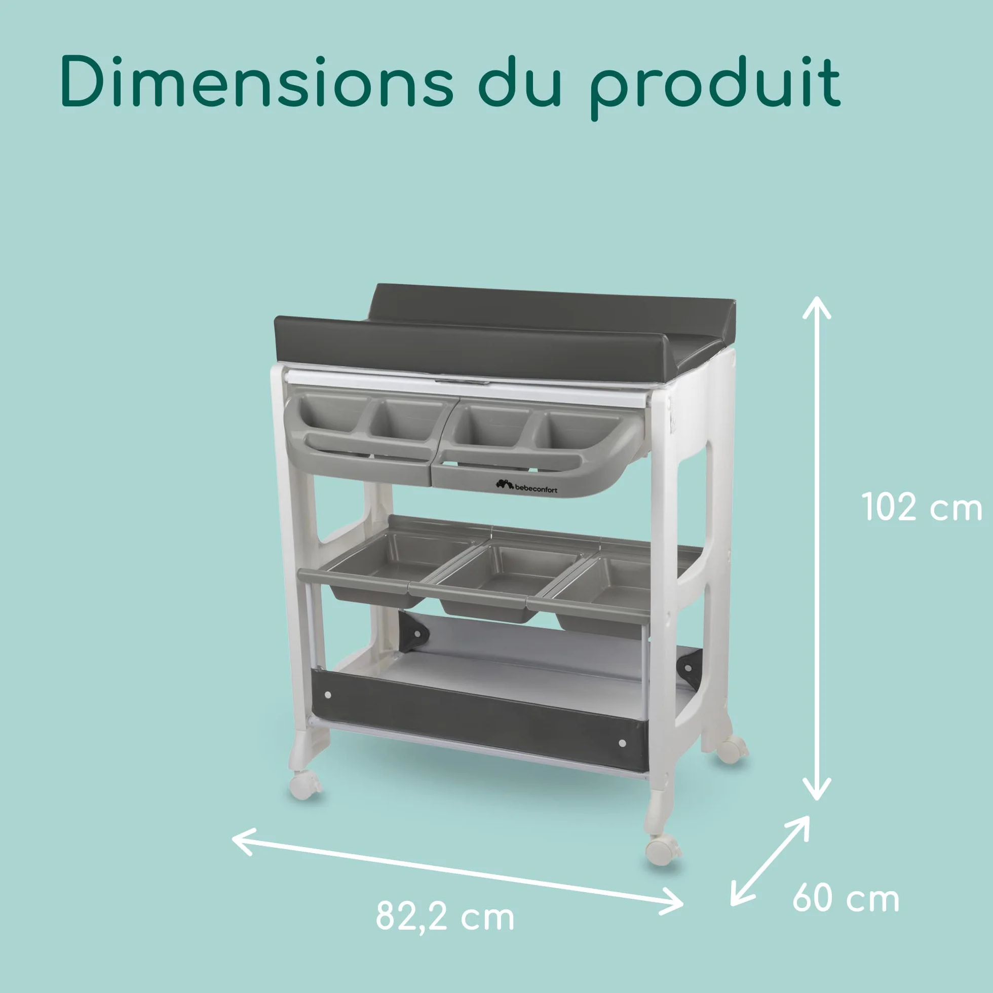 Bebeconfort Dolphy Baignoire Table à Langer Bébé 0-12 Mois 11 kg Gris