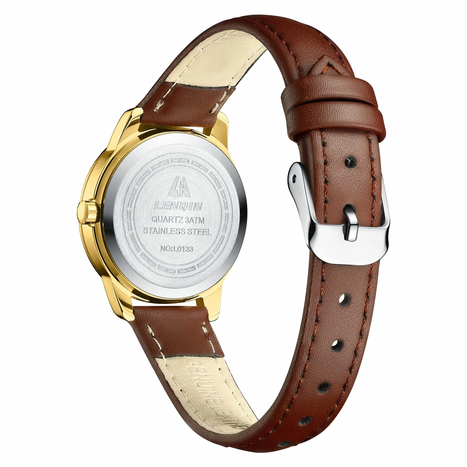 LN LENQIN Montre Femme Quartz analogique étanche Bracelet Cuir