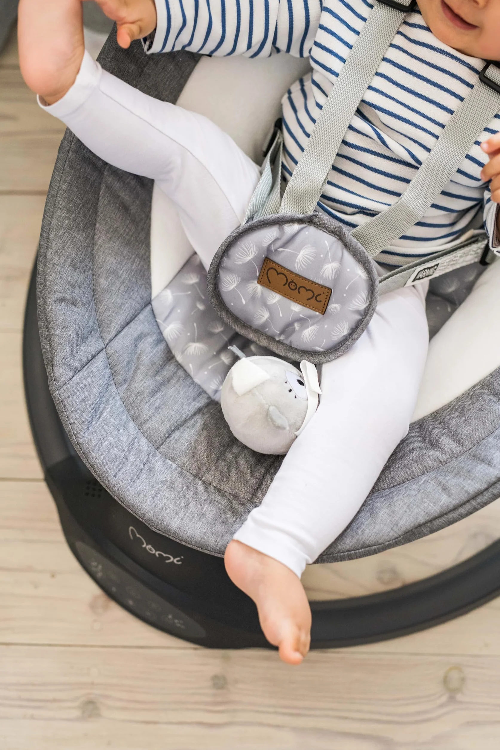 MoMi KENANI Transat balancelle pliable 9 kg télécommande Bluetooth harnais 5 points pare-soleil moustiquaire
