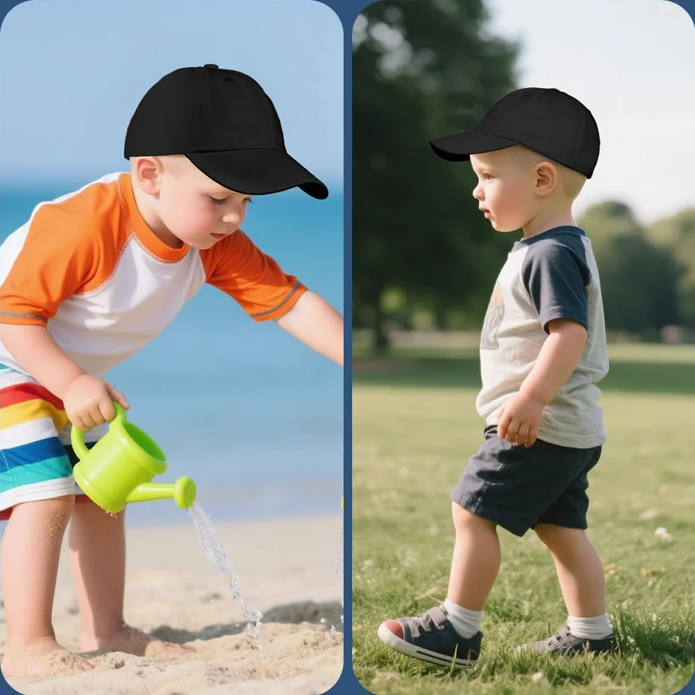 Casquette de Baseball Enfant Garçons Filles, Chapeau de Soleil Réglable en Coton Anti-UV