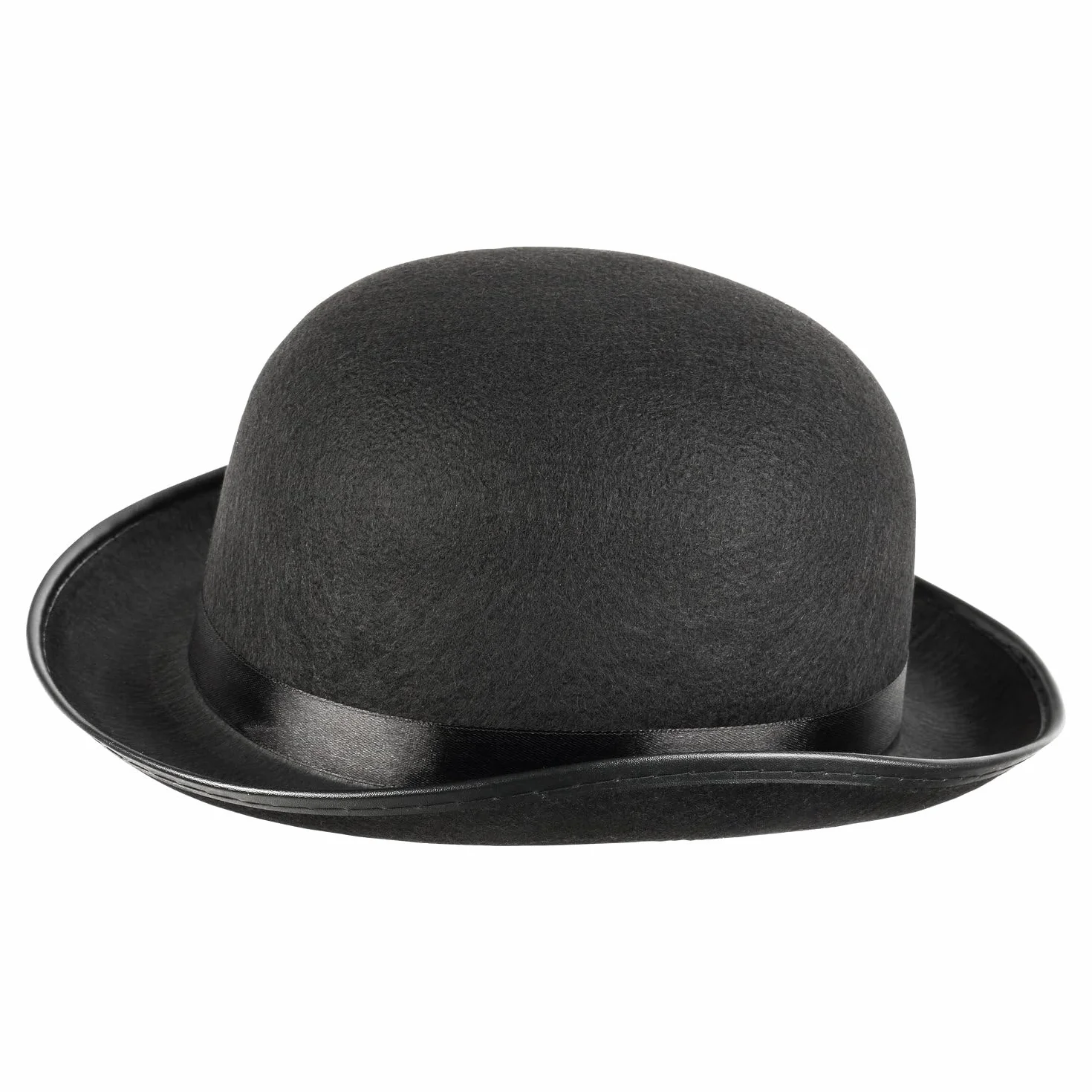 Chapeau Melon Bowler Noir en Feutre de Laine pour Adultes