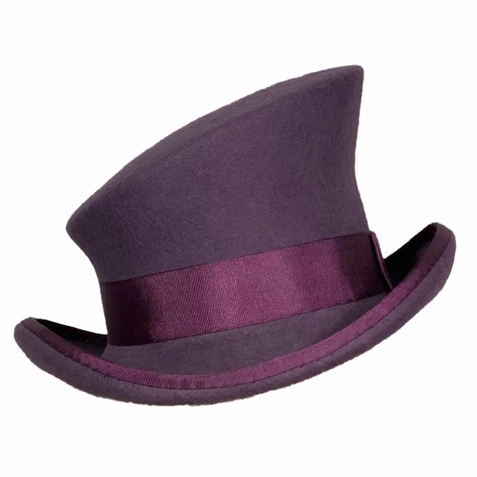 Chapeau asymétrique oreilles chasse laine unisexe haut de forme punk ruban mode hiver