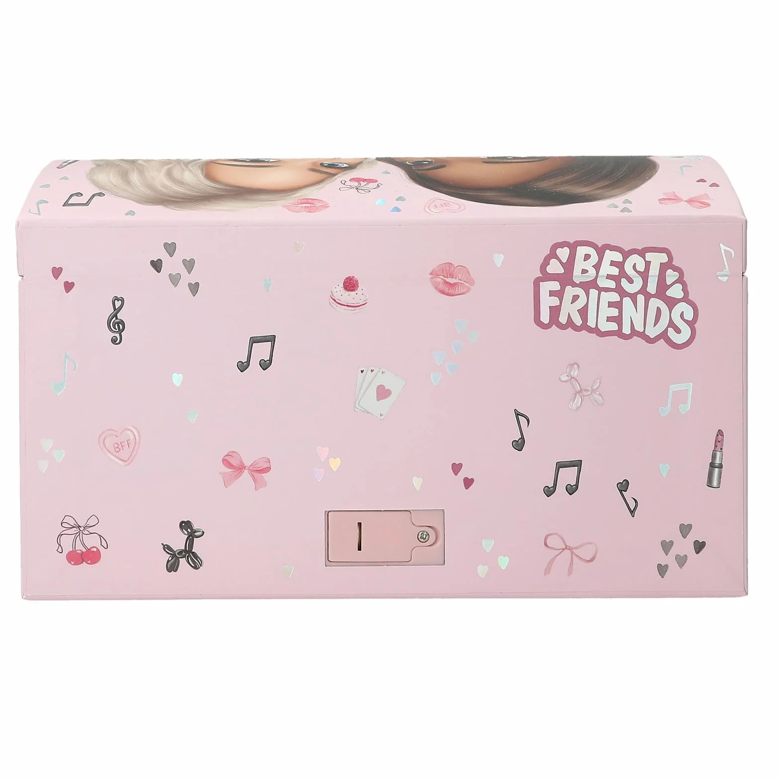 Depesche TOPModel My BFF Grande boîte à bijoux rose avec motif cœurs code son miroir