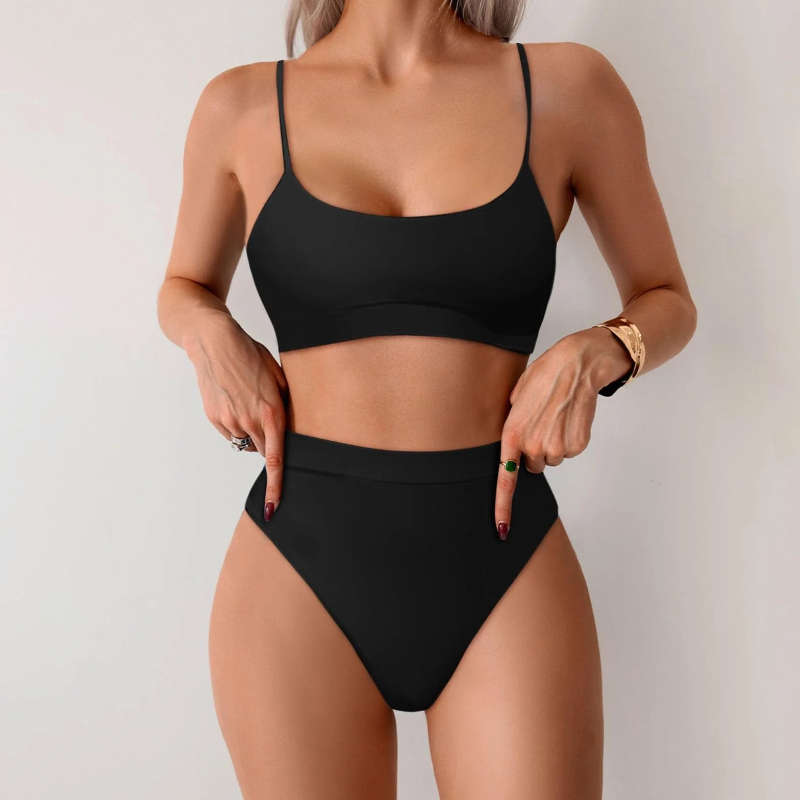 Cache Maillot De Bain Femme 2 Pieces Push Up Tankini Taille Haute