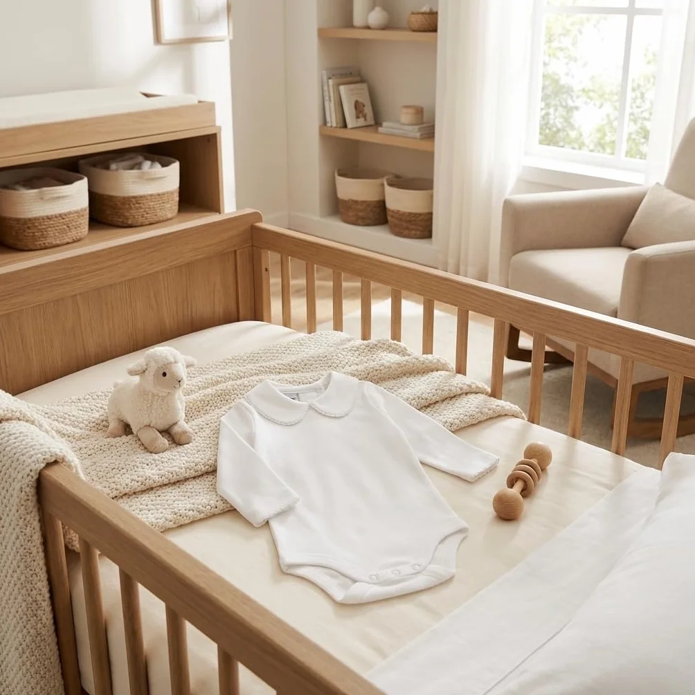 Body bébé 100% Coton Manches Longues col élégant Hypoallergénique Doux Respirant Peaux sensibles Bébé garçon Fille