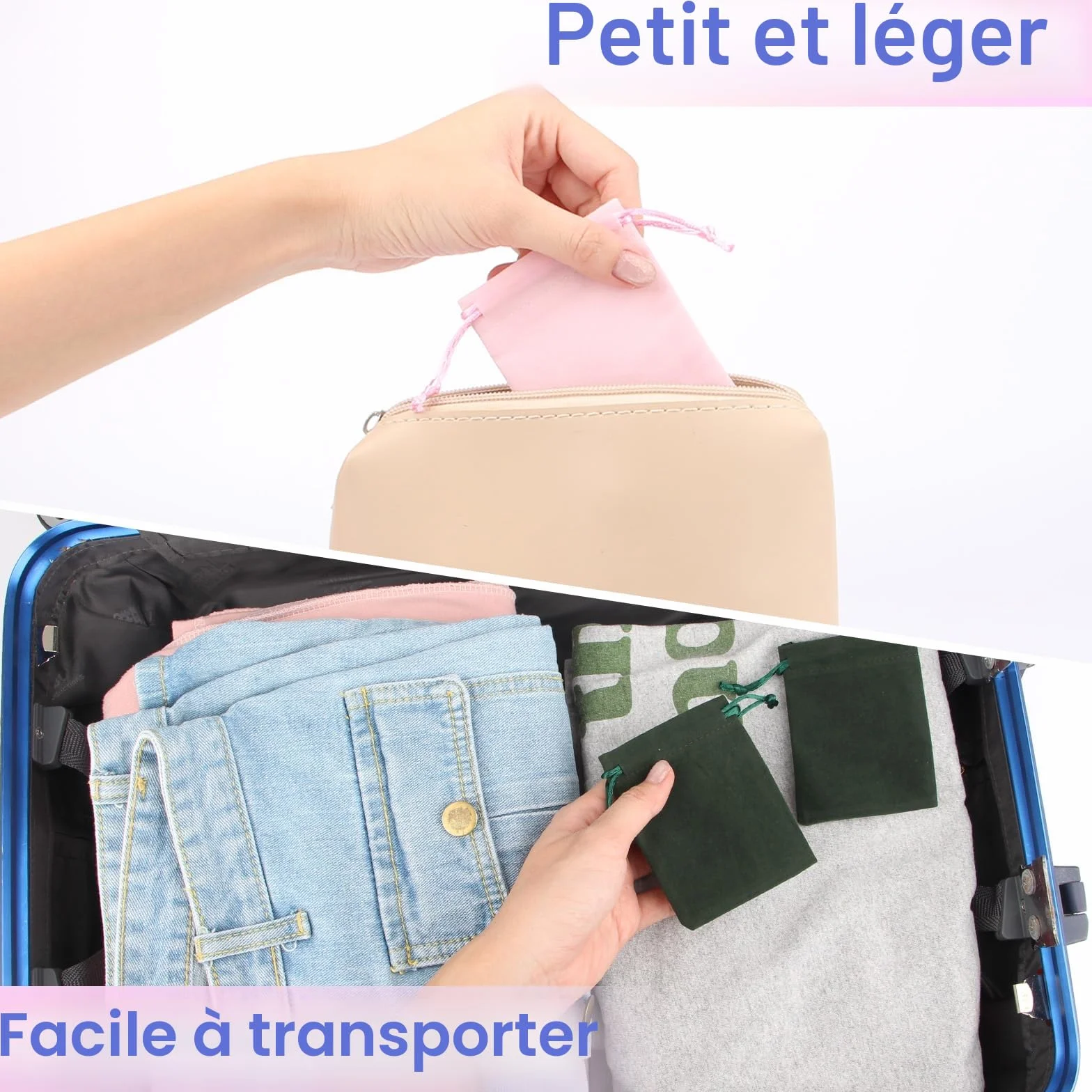 Mini Pochette Bijoux 38 Pièces Pochon avec Cordon, Petit Sachet Tissu 7x9cm en Velours, pour Bagues Cadeau Bijoux (19 Couleurs)