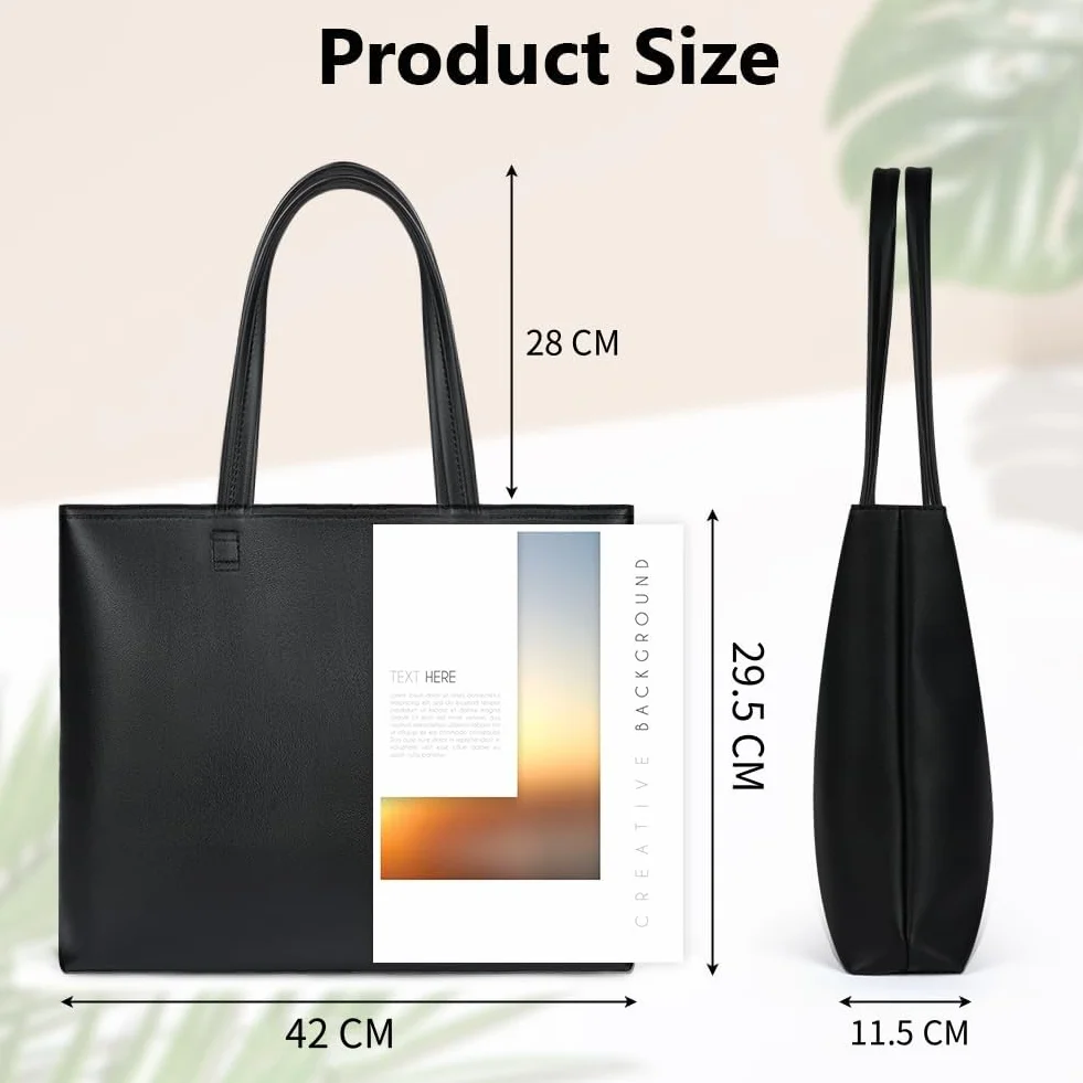 Flintronic Sac à Main Femme, Sac Cabas Grande Capacité, Fourre-Tout Cuir PU Souple, Shopper Bandoulière Travail Voyages