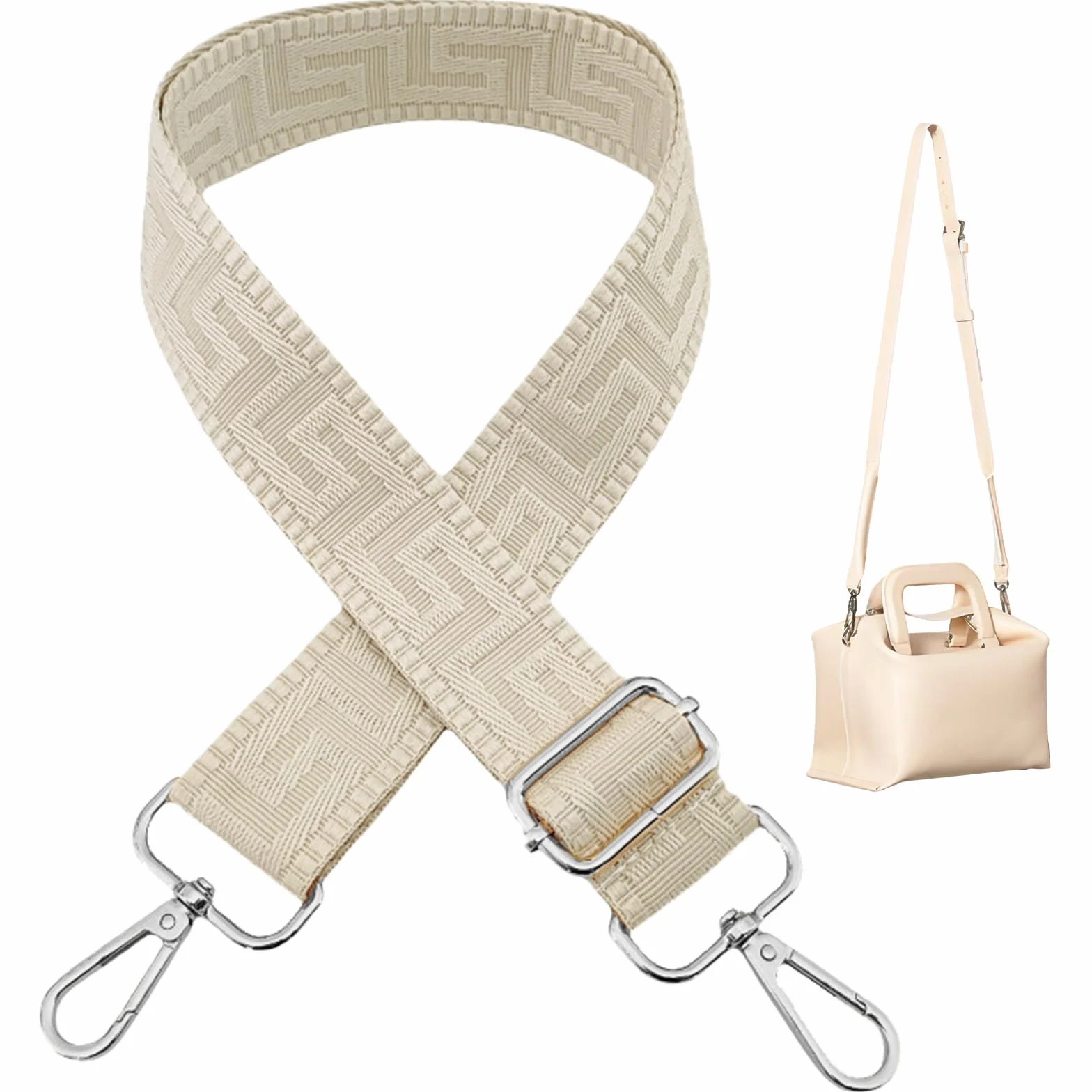 Sangle Sac Bandoulière Réglable Large pour Sac à Main Femme Beige
