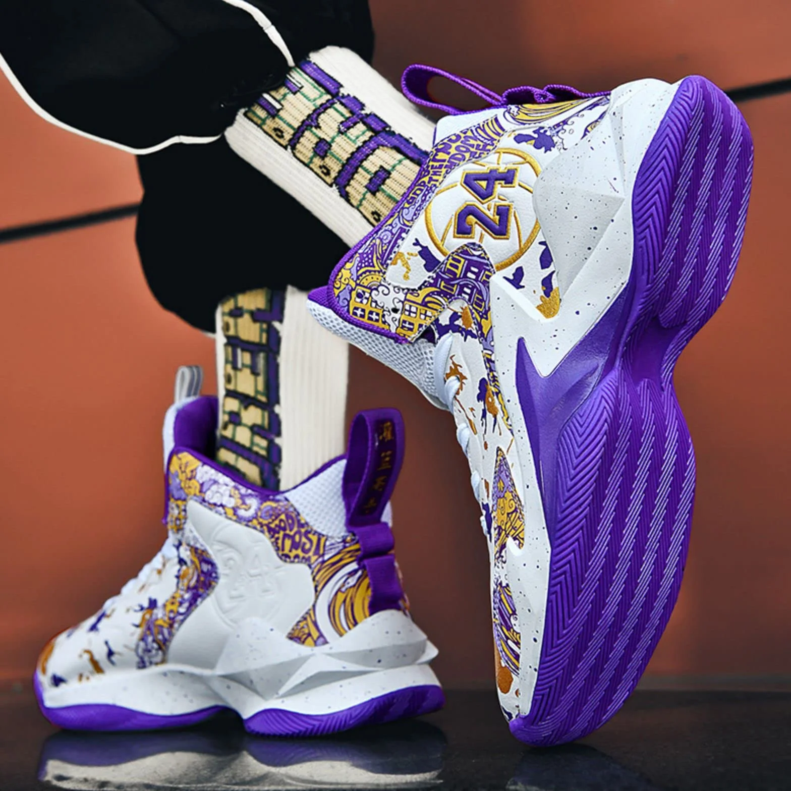 Chaussures de Basket Hautes Antidérapantes pour Hommes, Sneakers Confortables et Respirantes