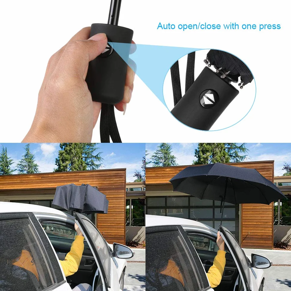Vicloon Parapluie Pliant Automatique 8 Sections Résistant au Vent Voyage Homme Femme