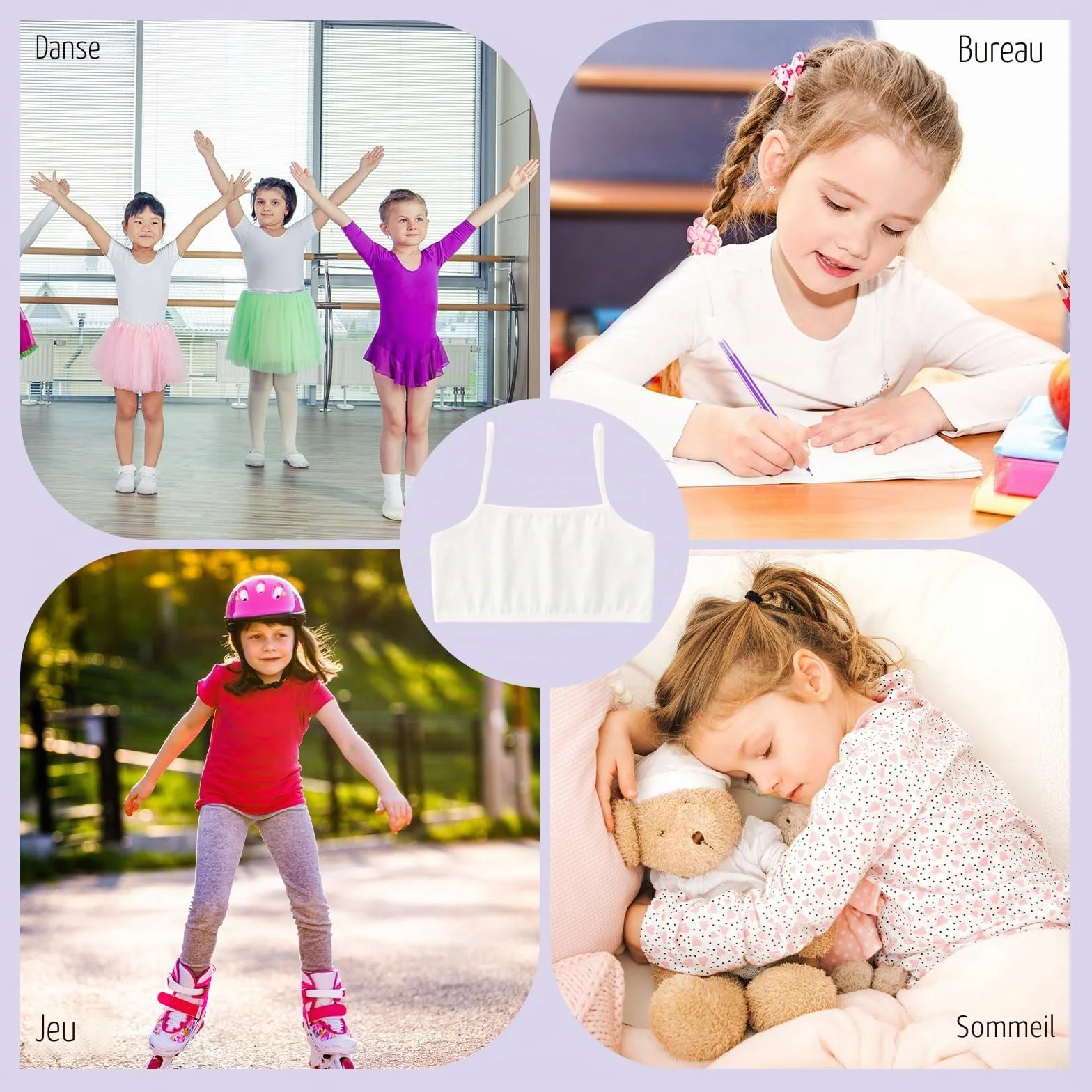 Soutiens-Gorge Fille Coton 8 Pièces 8 à 12 Ans Blanc
