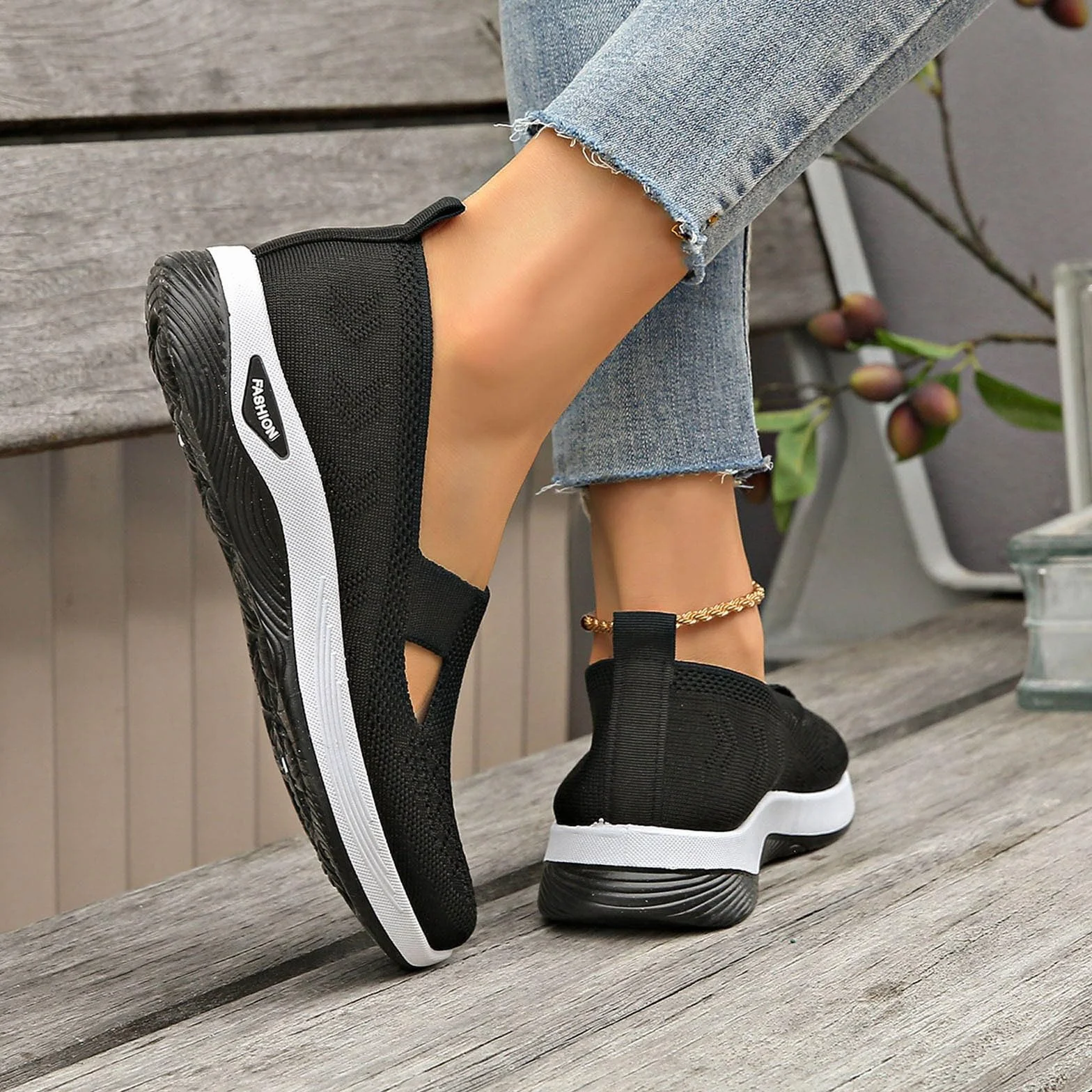 Baskets Orthopédiques Femme Été Légères Respirantes Antidérapantes Slip on Confort