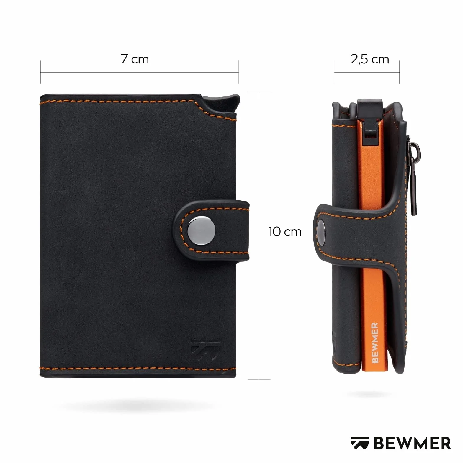 BEWMER Porte Carte de Crédit 2 Blindé | Portefeuille Slim RFID Anti-clonage Homme Femme