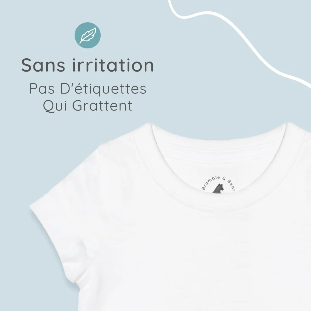 Bramble & Bear Lot de 3/6 Gilets à manches courtes en coton biologique pour bébés 0-3 ans
