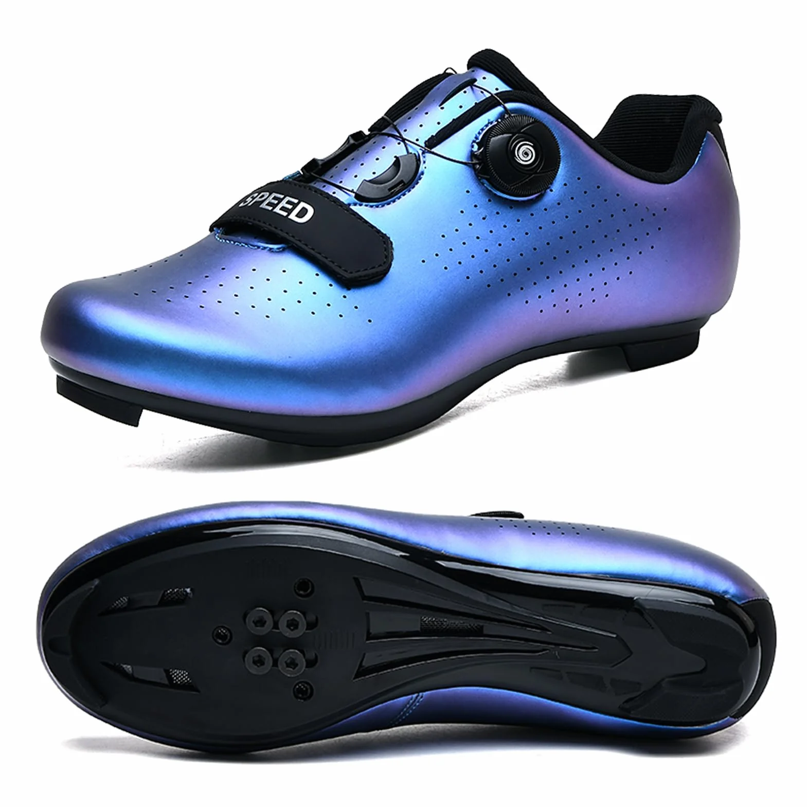 Chaussures Cyclisme Couleur Unie Hommes Femmes Route VTT Compatibles SPD SPD-SL Look