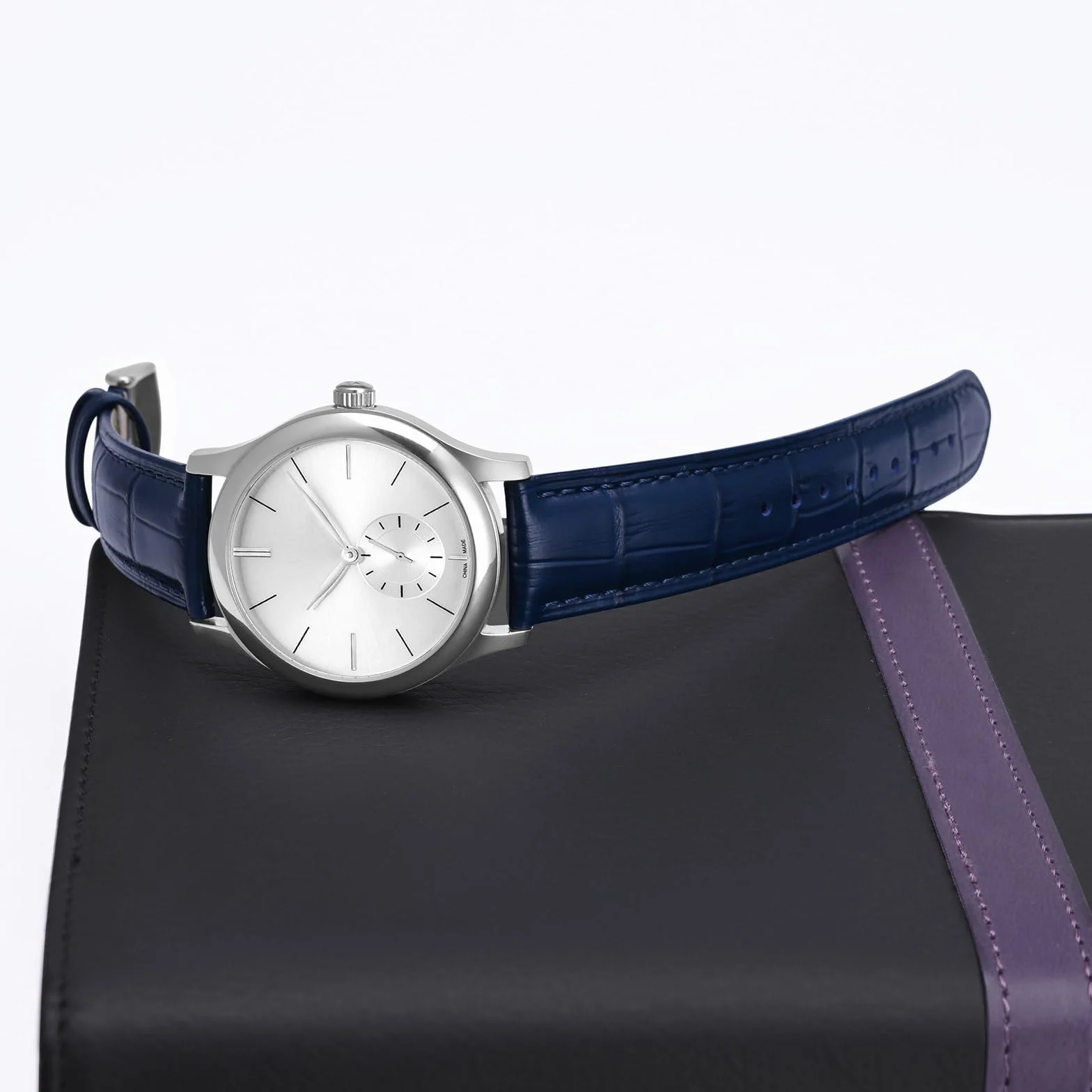 BISONSTRAP Bracelets de Montre Cuir Gaufré Crocodile Largeur Bande 18mm