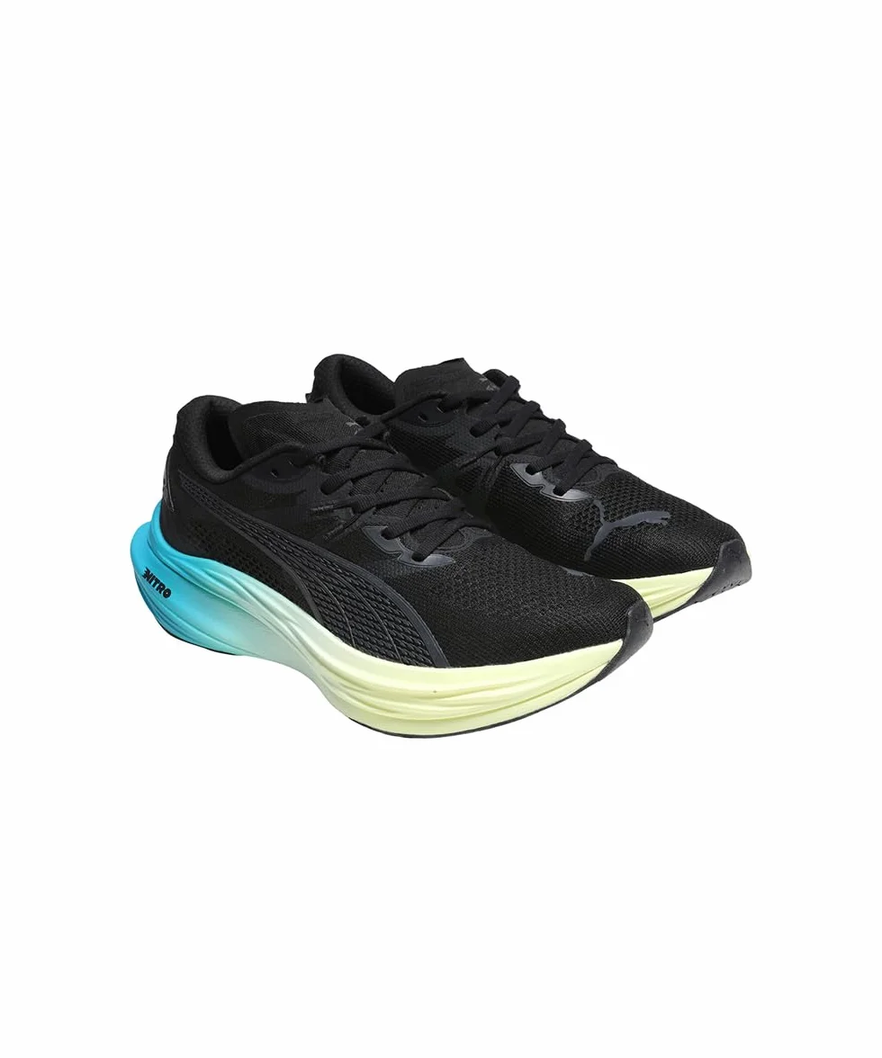 Puma Deviate Nitro 3 Chaussures de Running Hommes Noir-Blanc Bleu