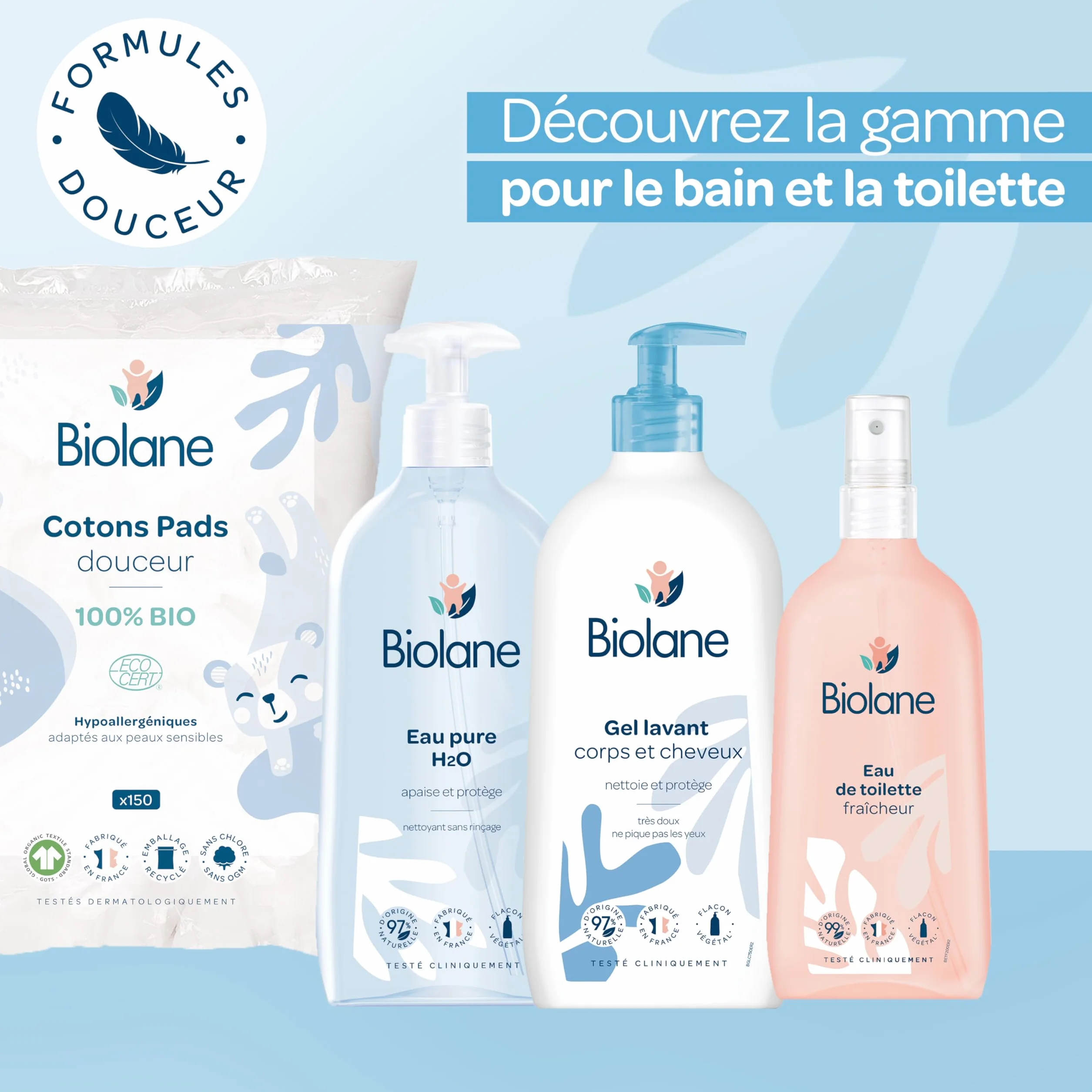 BIOLANE Shampoing bébé Croûtes de lait 150ml 98% Naturel Testé Dermatologiquement