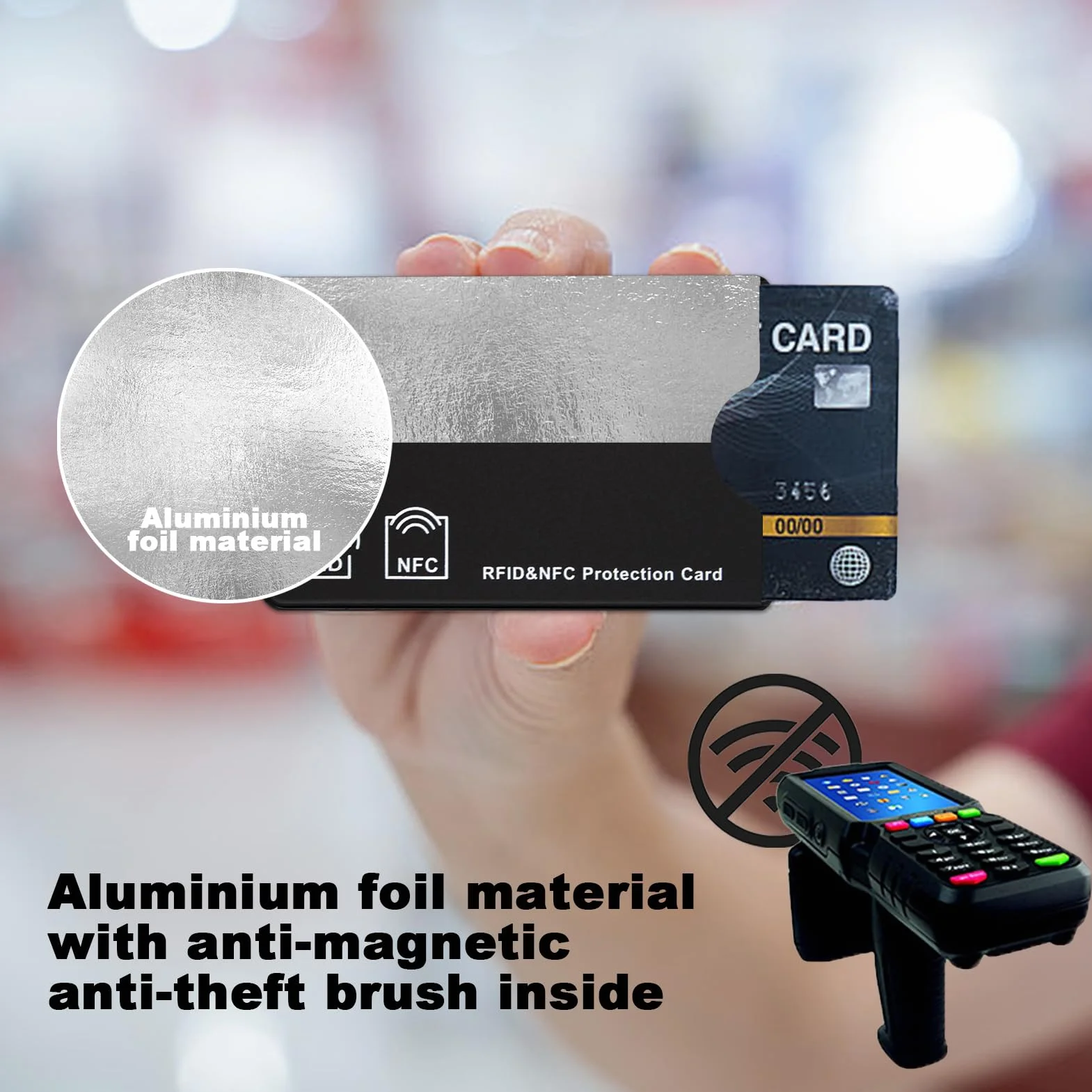 Protege Carte Bancaire Anti Piratage RFID 3 PCS 90x59mm Noir