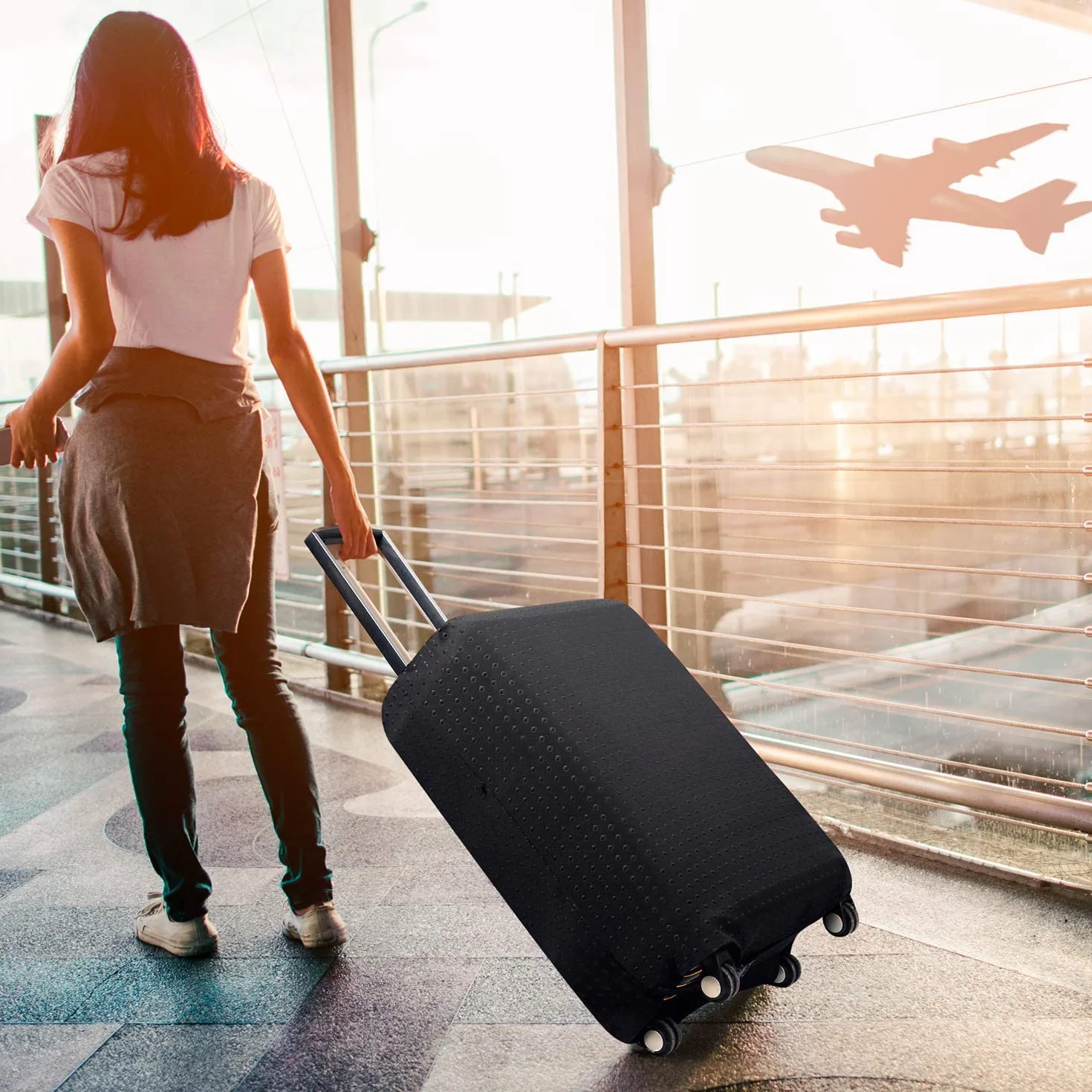 Housse de Protection pour Bagages 28/29/30 Résistant à l'Eau Lavable Noir