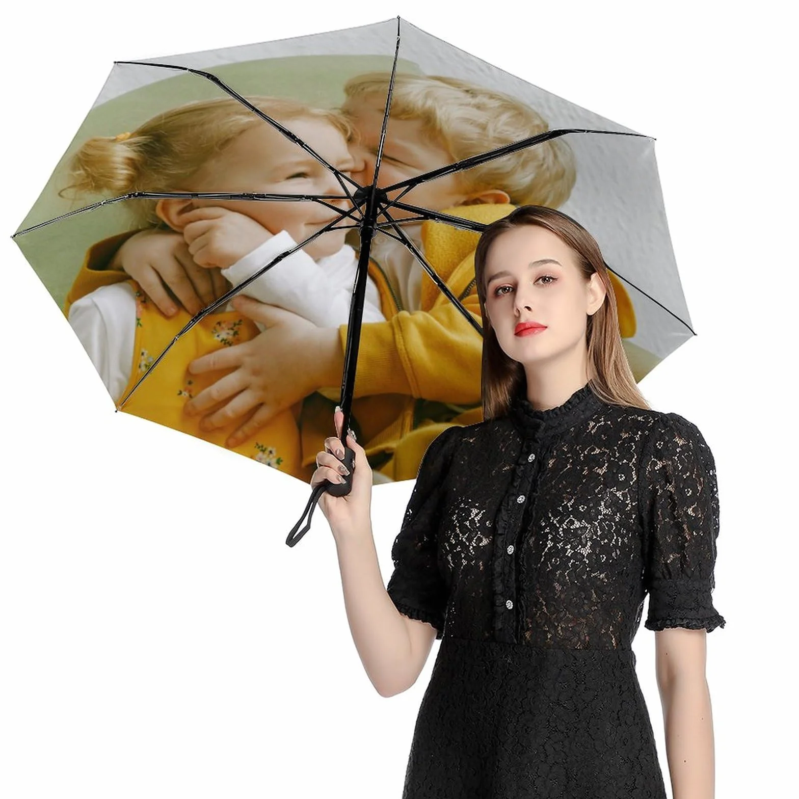 Parapluie personnalisé automatique pliable avec images et texte