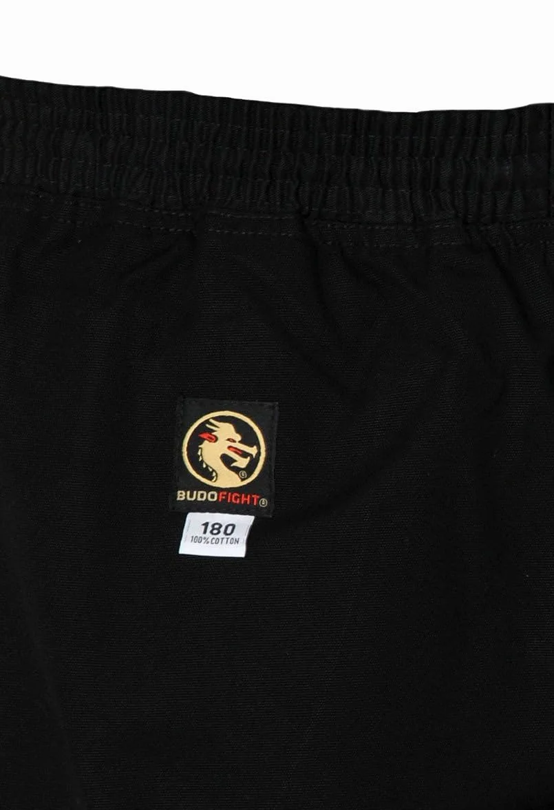 BUDOFIGHT Pantalon de karaté en coton noir