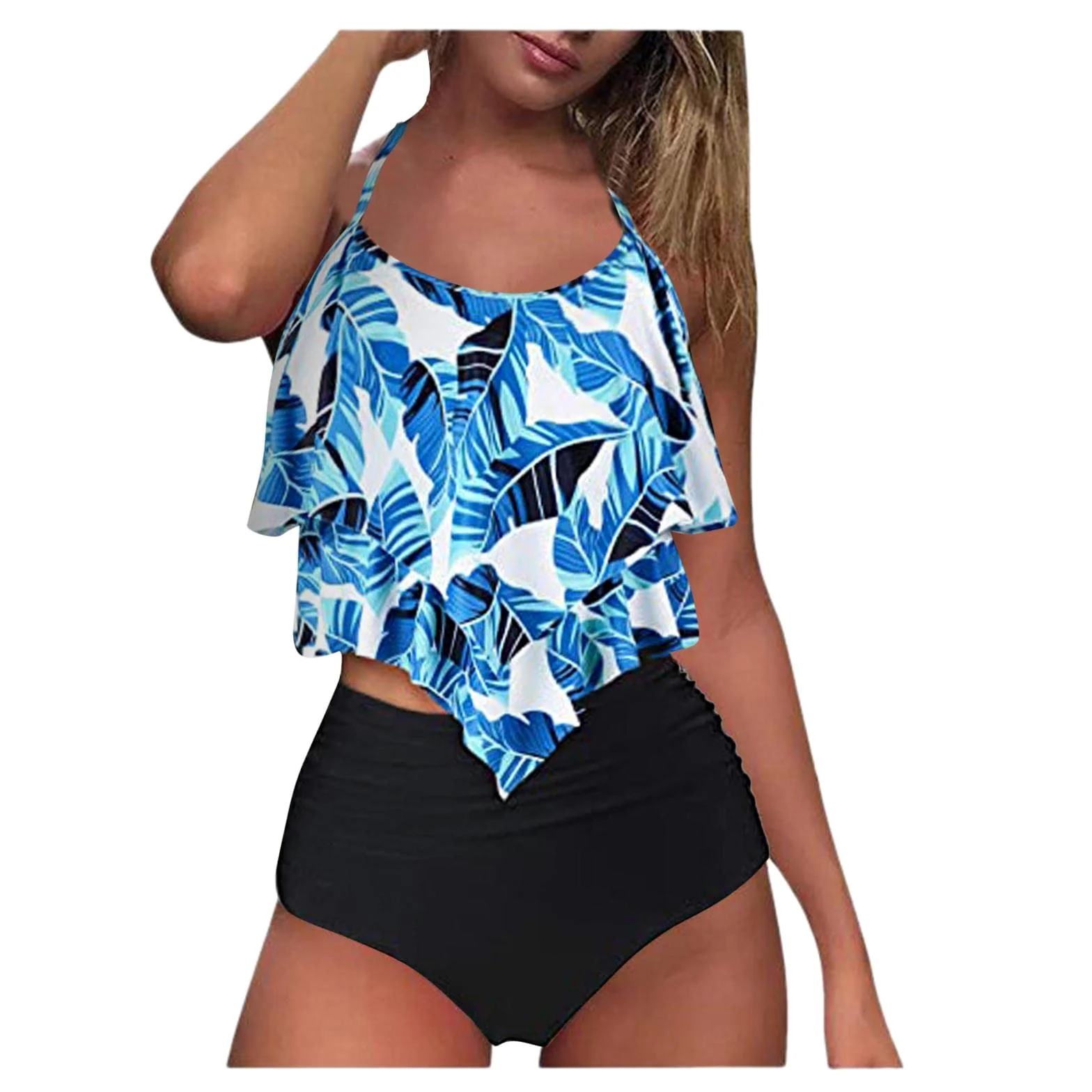 Maillot de Bain Maillot De Bain Plus Maillots De Maillots De Bain Femmes Noir Tummy Tummow Showwear Till Haut Maillot De Bain avec Shorts Beach Loisirs Vacances Maillots De Bain