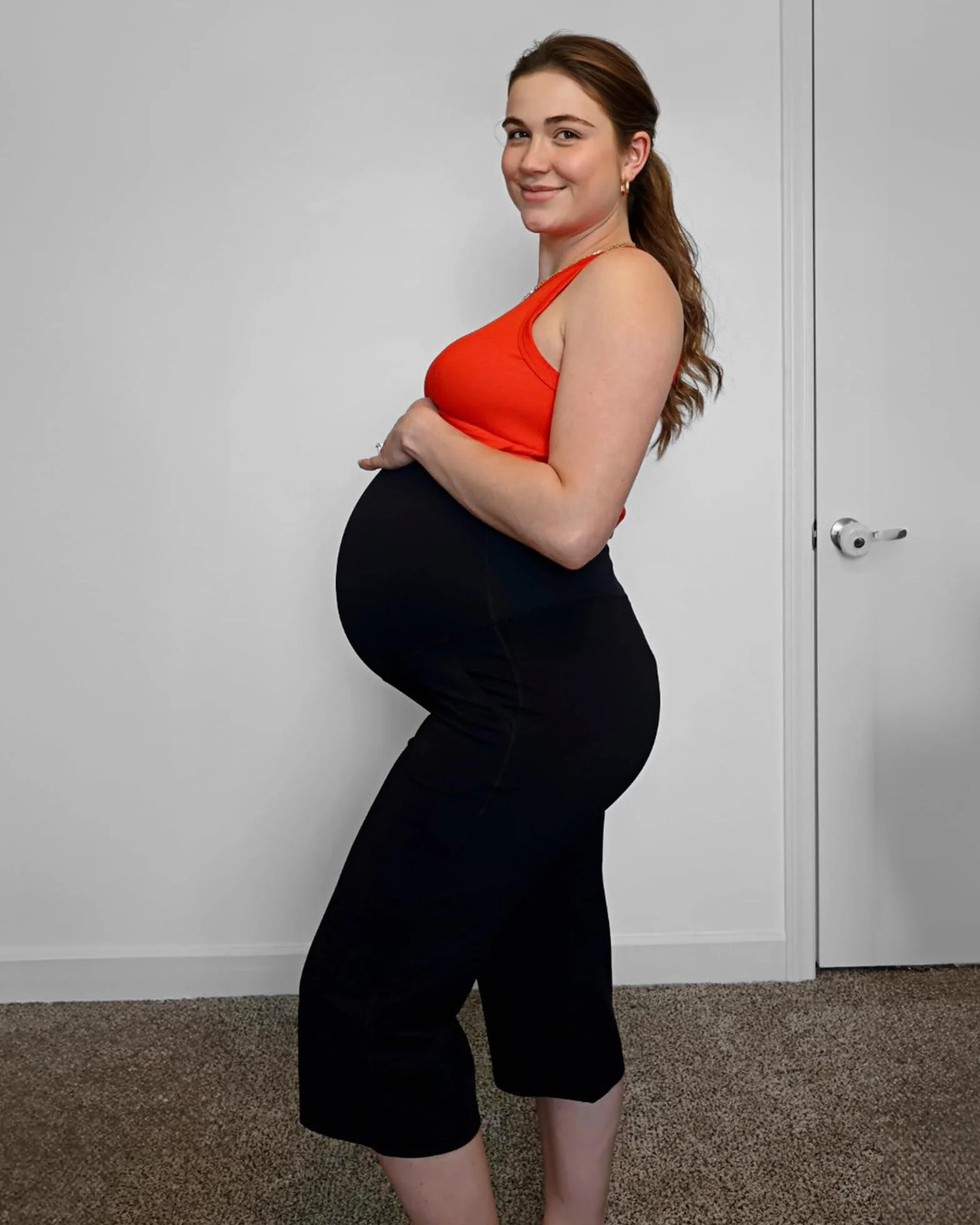 G4Free Capris de yoga à jambes larges, pantalon court extensible avec poches