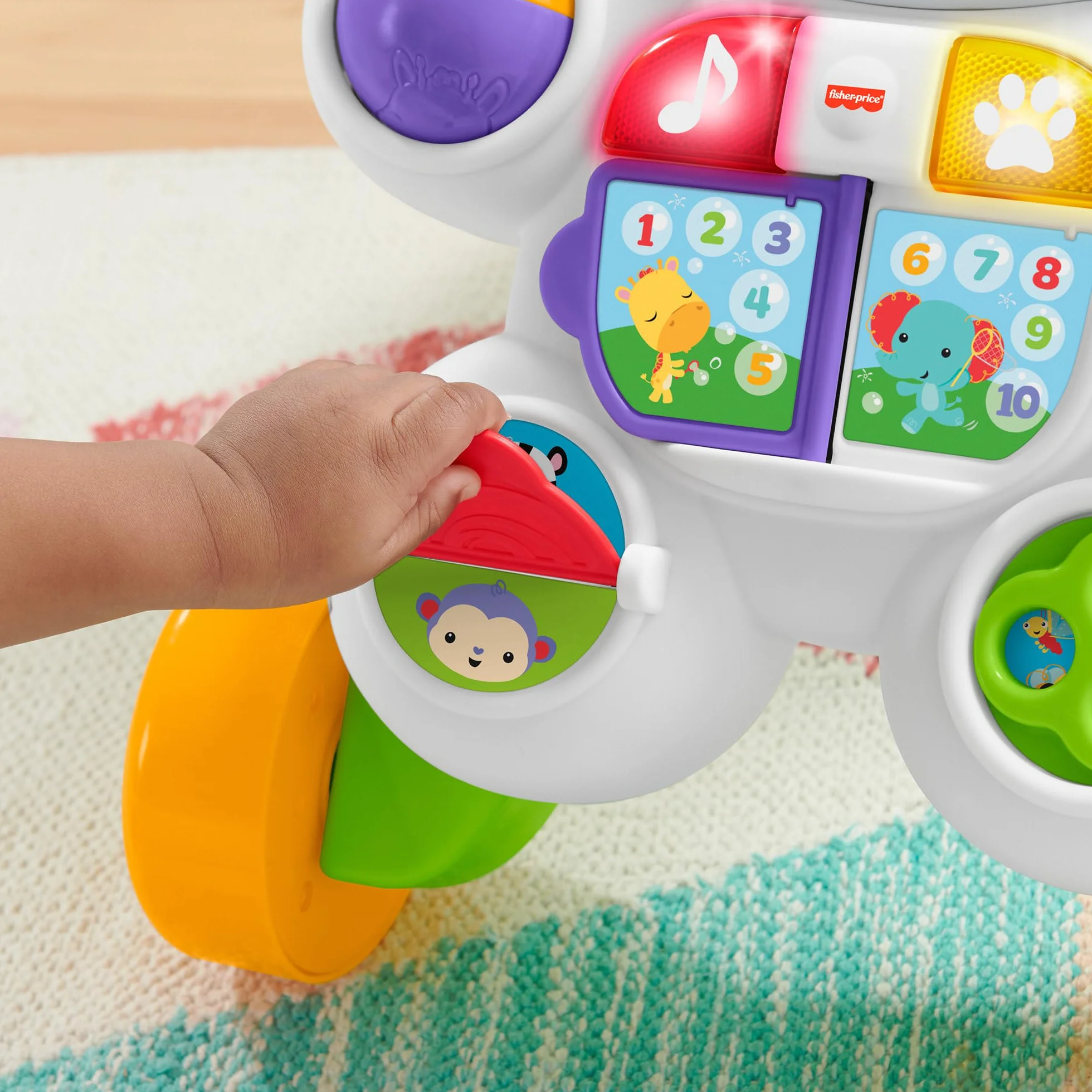 Fisher-Price Trotteur Musical Mon Trotteur Zèbre Parlant Version française DLD96