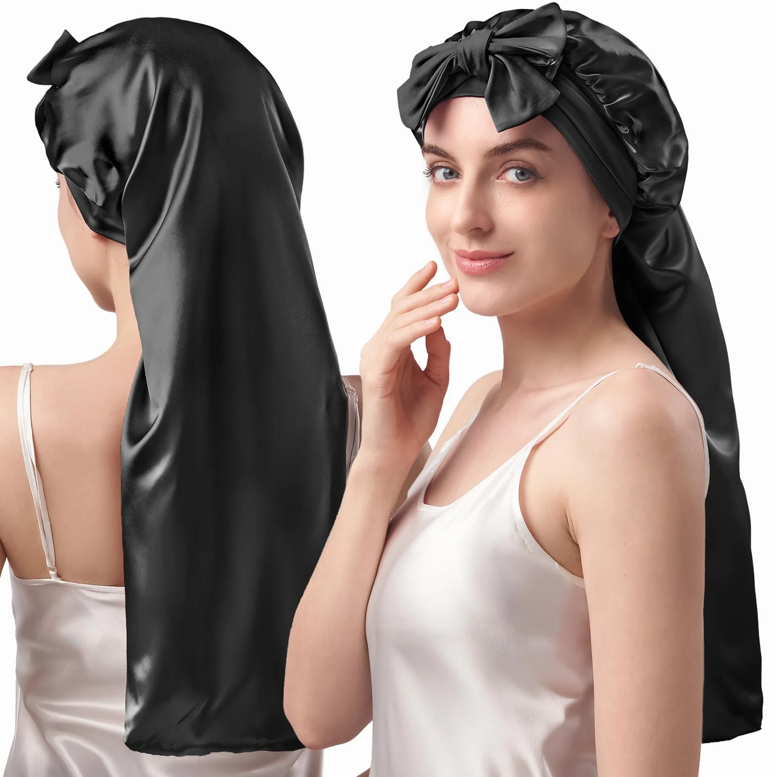 Umisleep Bonnet de Nuit Soie de mûrier 22 Momme Double Face pour Cheveux volumineux