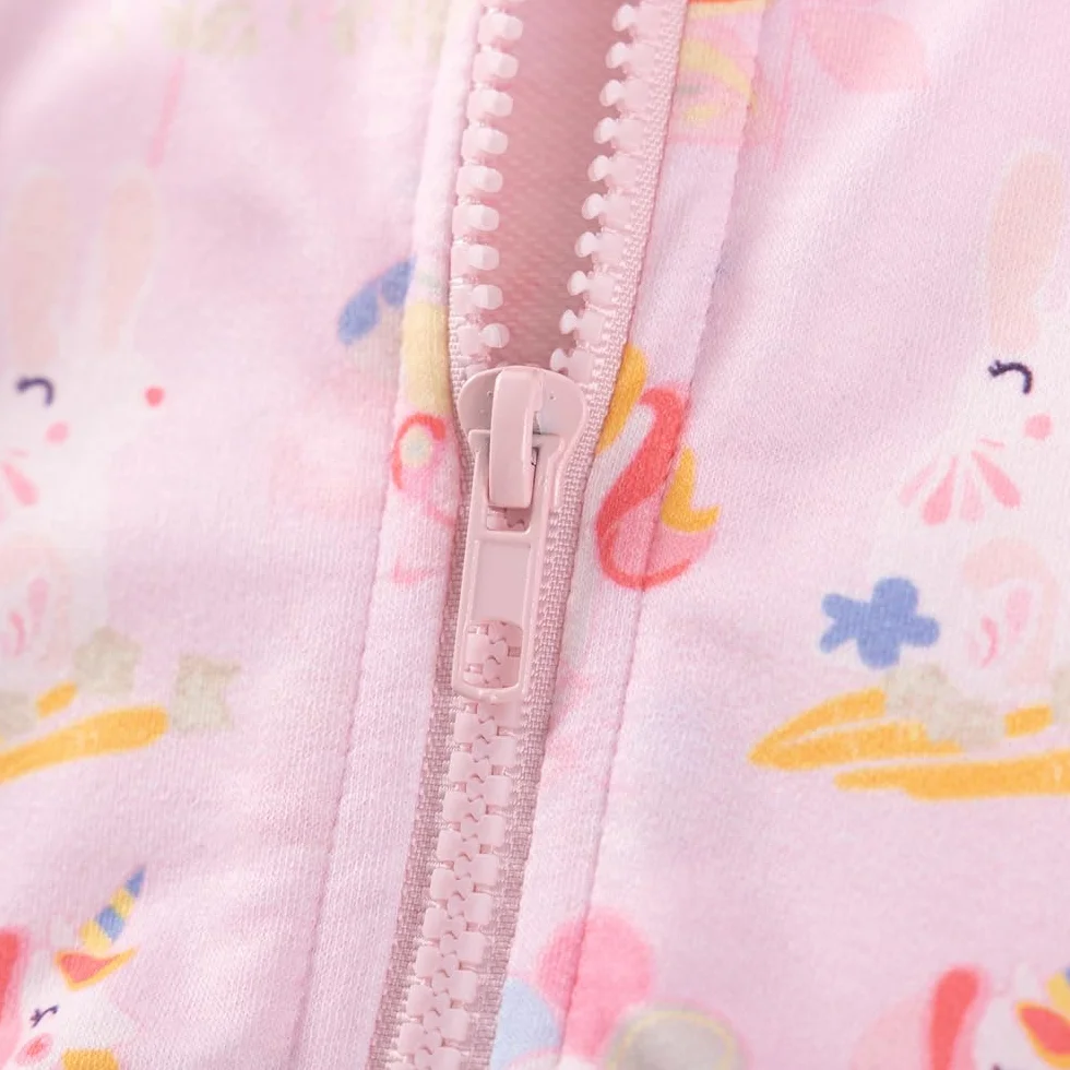 LitBud Sweat à Capuche Zippé pour Filles, Veste Enfants 1-8 Ans