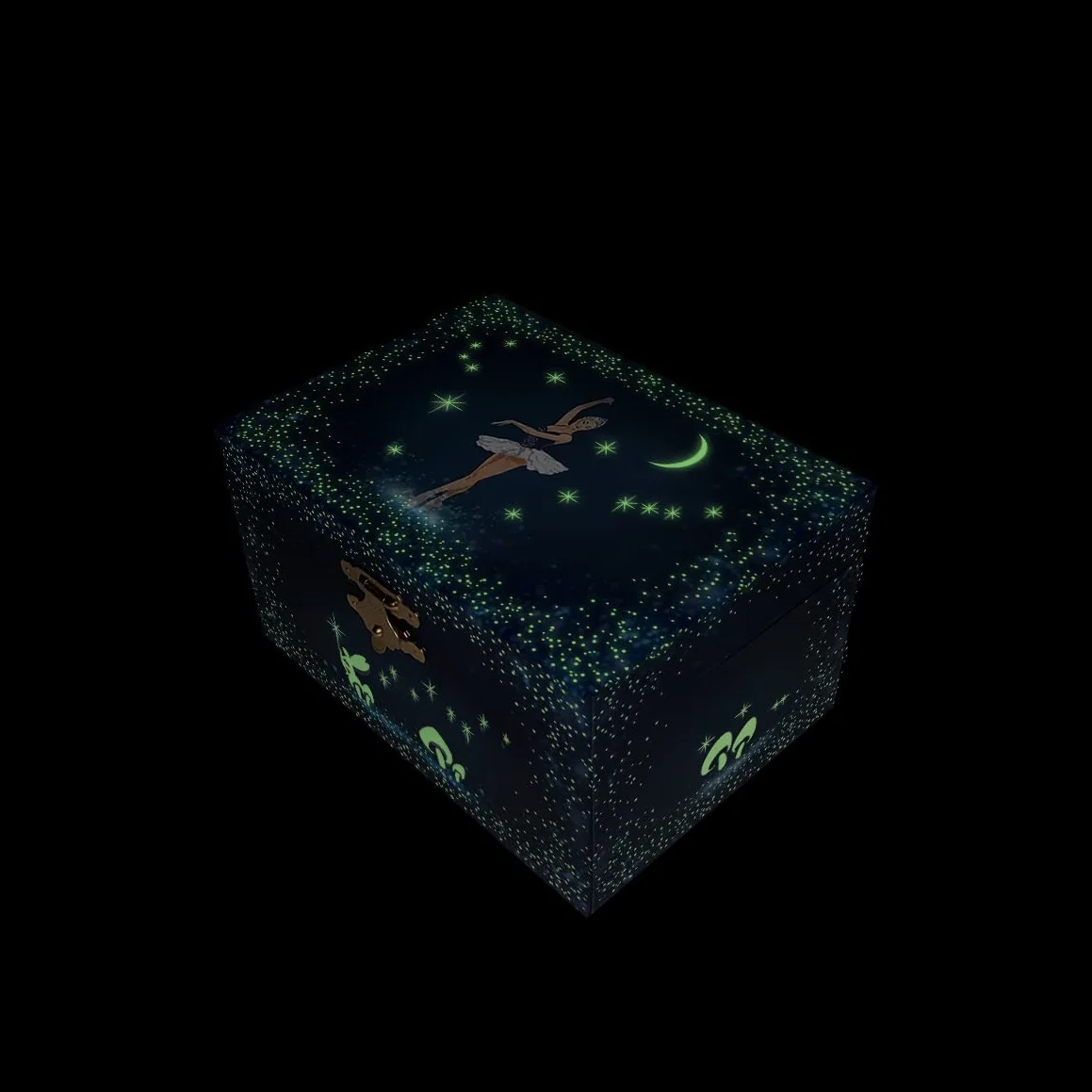 Trousselier Ballerine Boîte à bijoux musicale Phosphorescent Brille dans le noir Musique Lac des cygnes Bleu foncé
