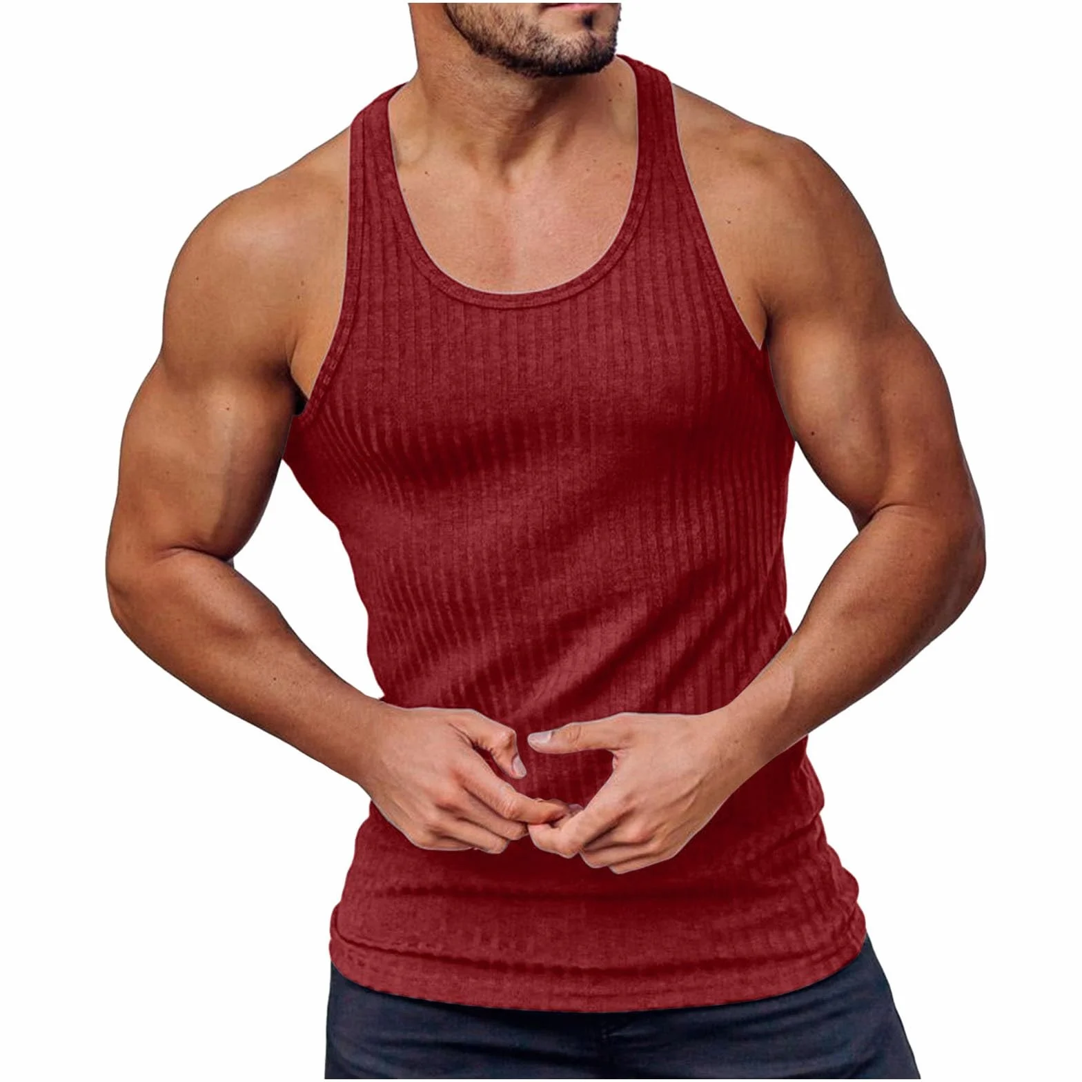 Débardeur Sport Homme T Shirt Sans Manches Coton Maillot Vêtements