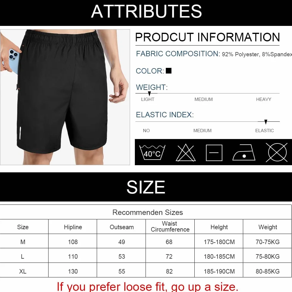 AUYAO Short Sport Homme Compression Séchage Rapide Poches Zippées