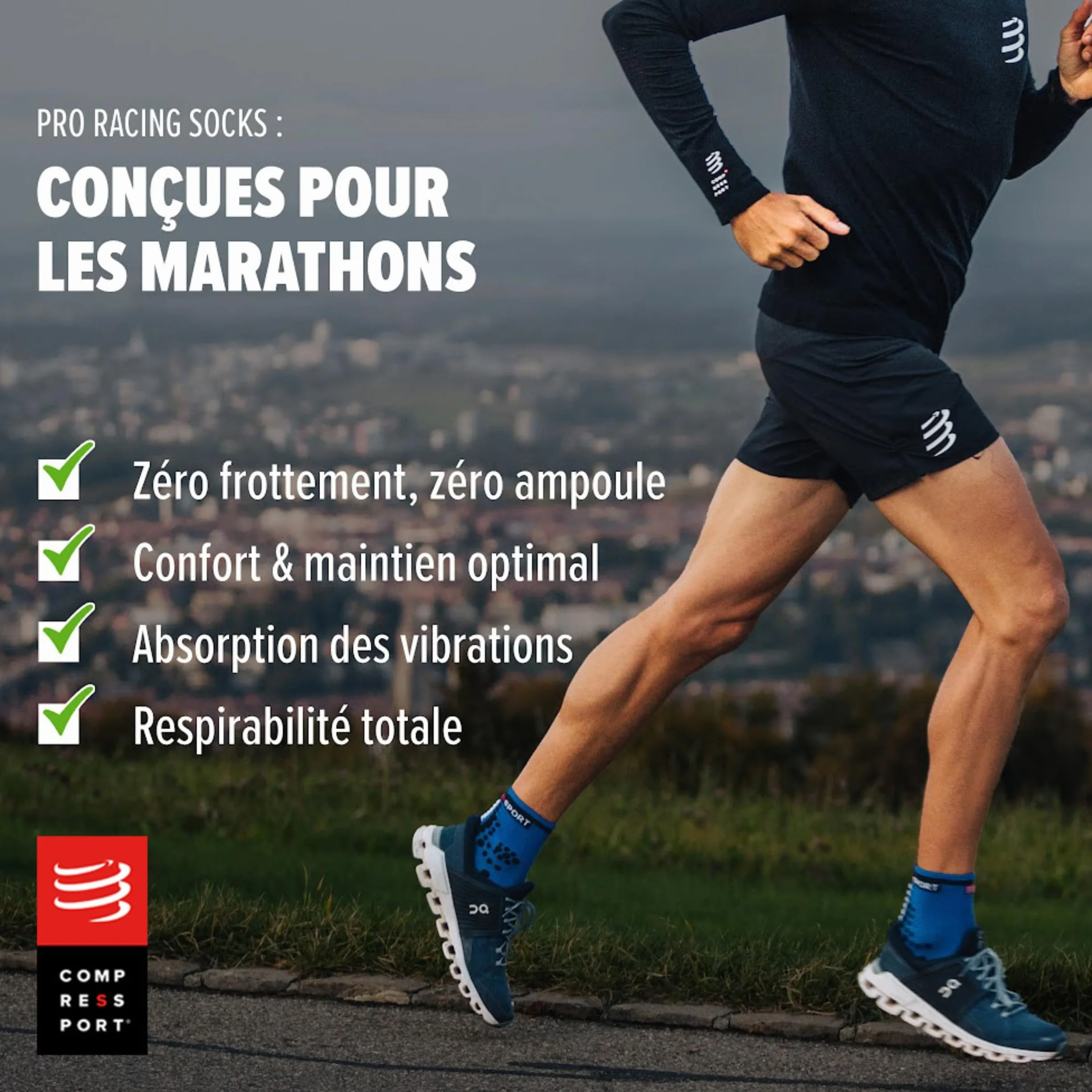 COMPRESSPORT Chaussettes De Course à Pied Pro Racing Socks V3 Run High - Taille et couleur différent