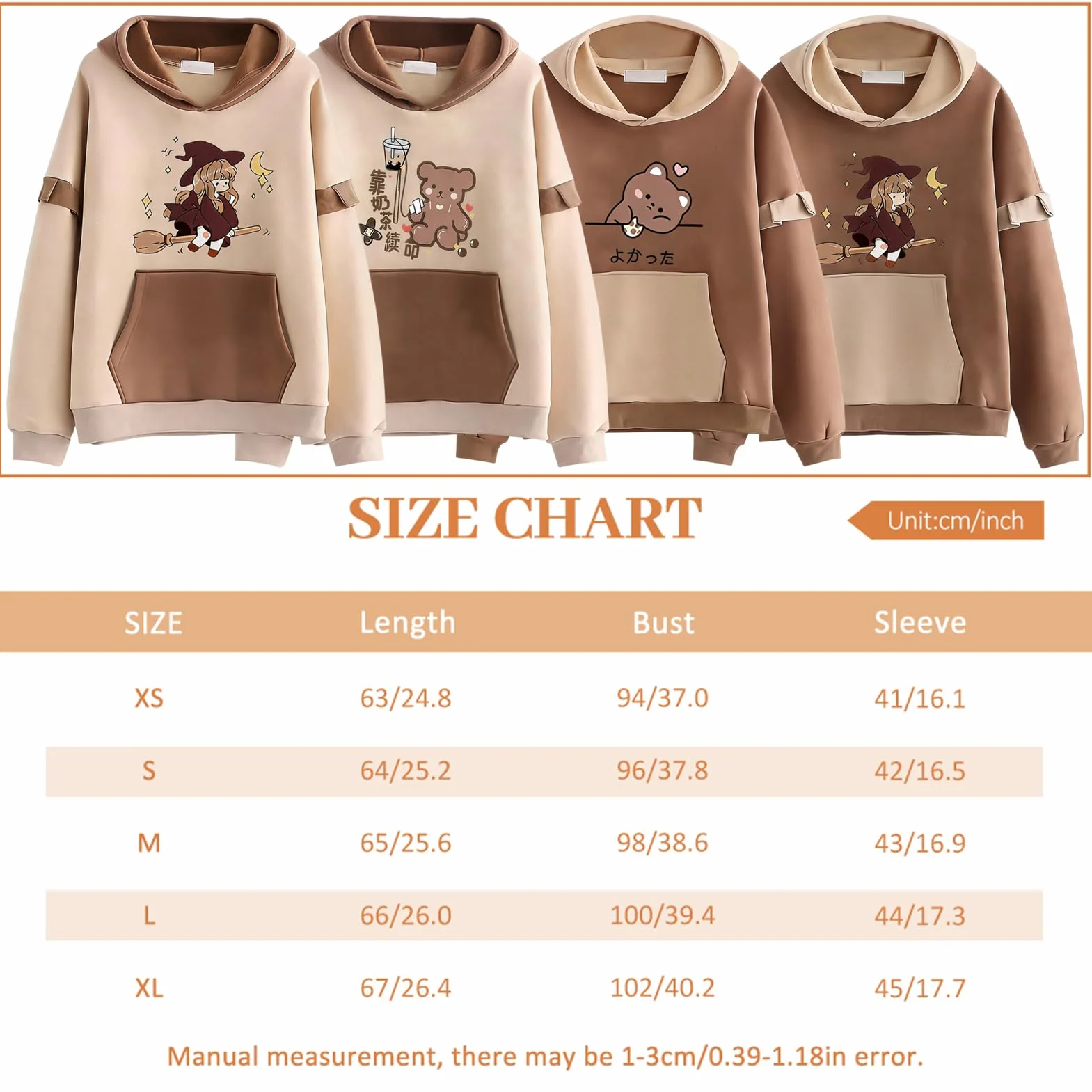 Sweats à Capuche Fille Imprimé Cartoon Sweatshirt Confortable Enfant Pull