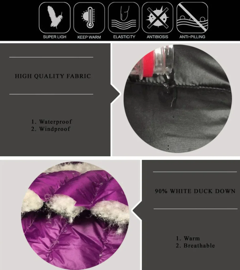 Doudoune Légère Femme - Longue Doudoune Ultra Légère Femmes Sans Manches Fermeture Éclair D’Hiver Manteau Gonflé Plume Rembourrée Veste Slim Femme Coupe-Vent Femelle Brise-Vent