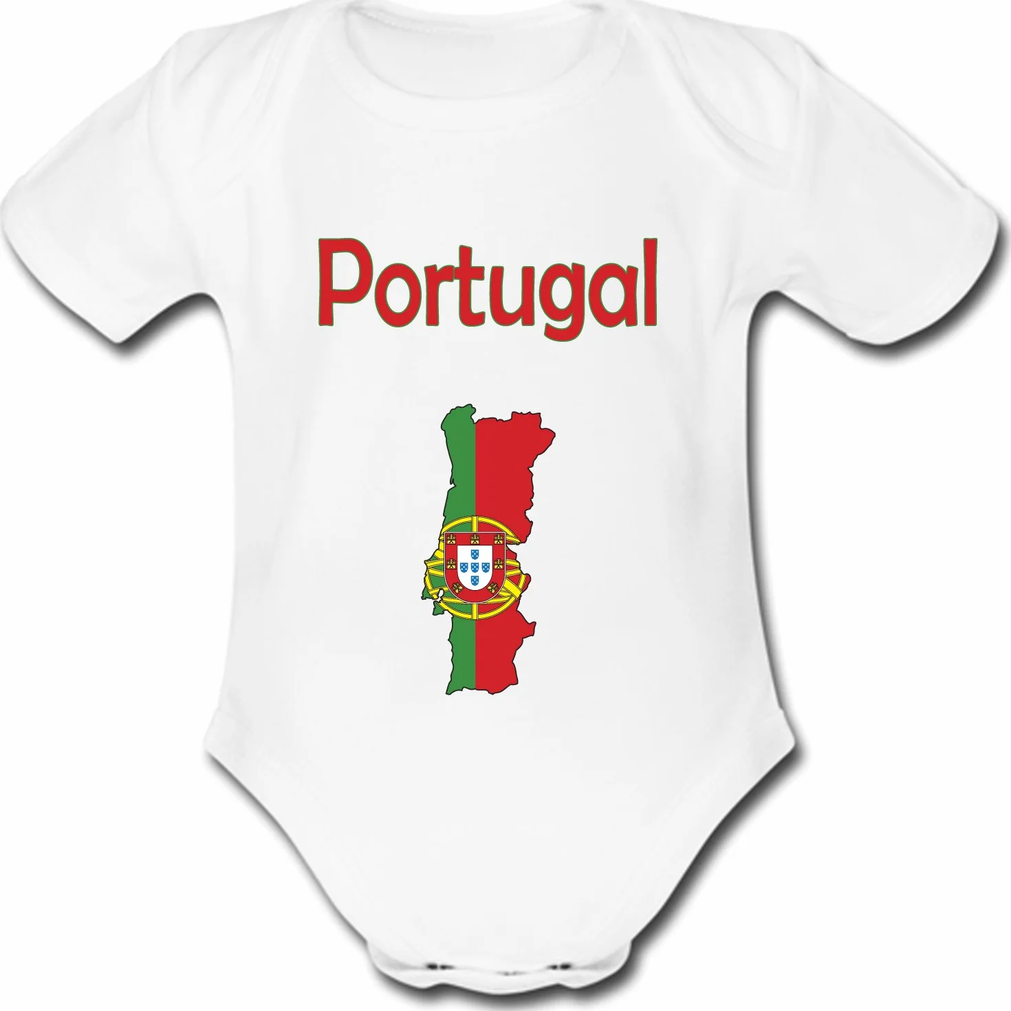 Body Bébé Manches Courtes Carte Portugal Drapeau