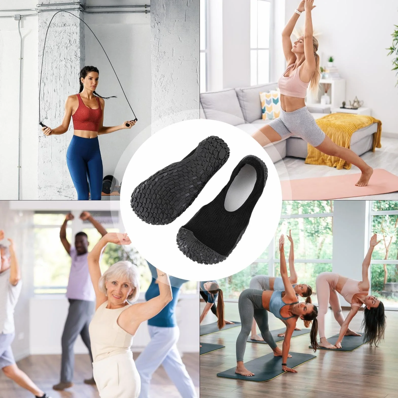Baskets Chaussettes Légères pour Femmes Chaussures de Pieds Nus Yoga Course Intérieur Flexibles