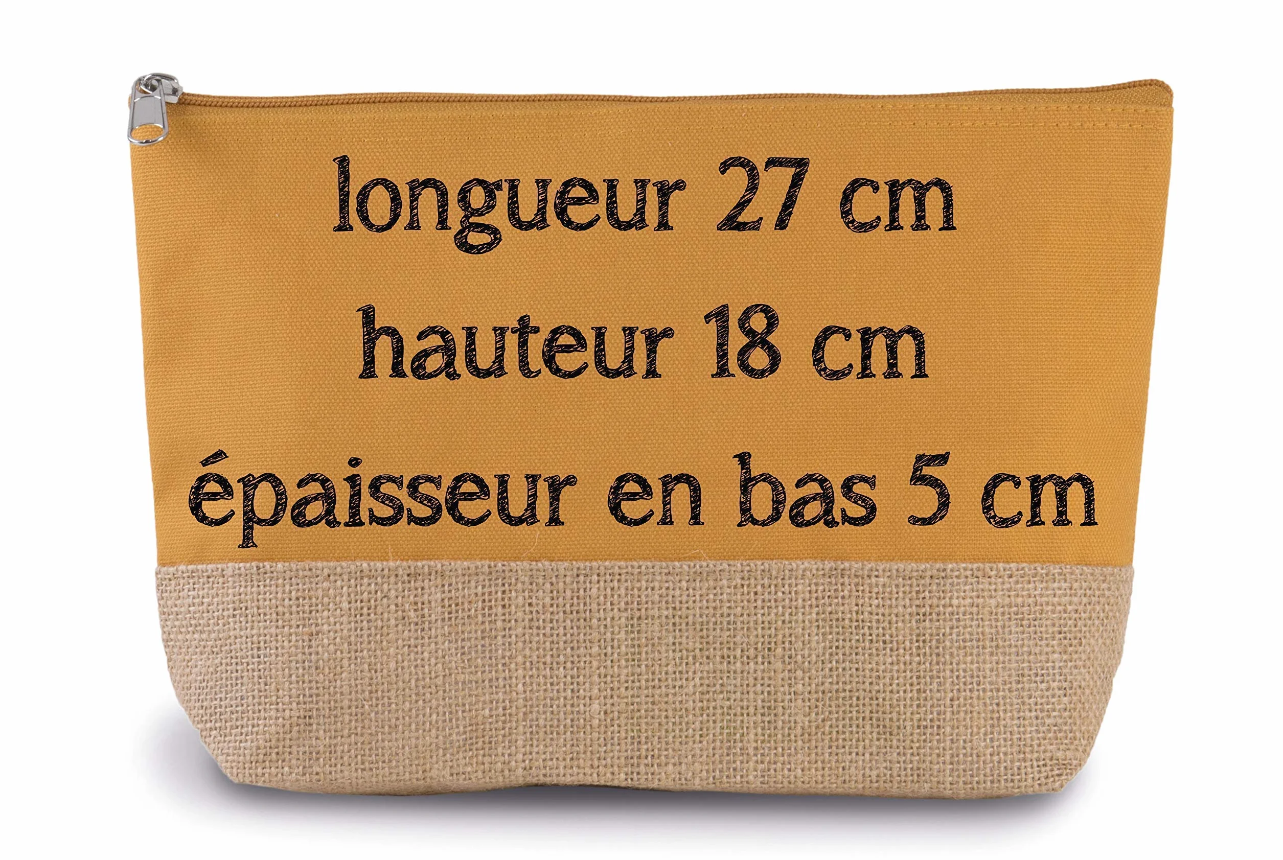 Trousse personnalisée en coton et toile de jute marine, trousse de toilette, cadeau anniversaire femme
