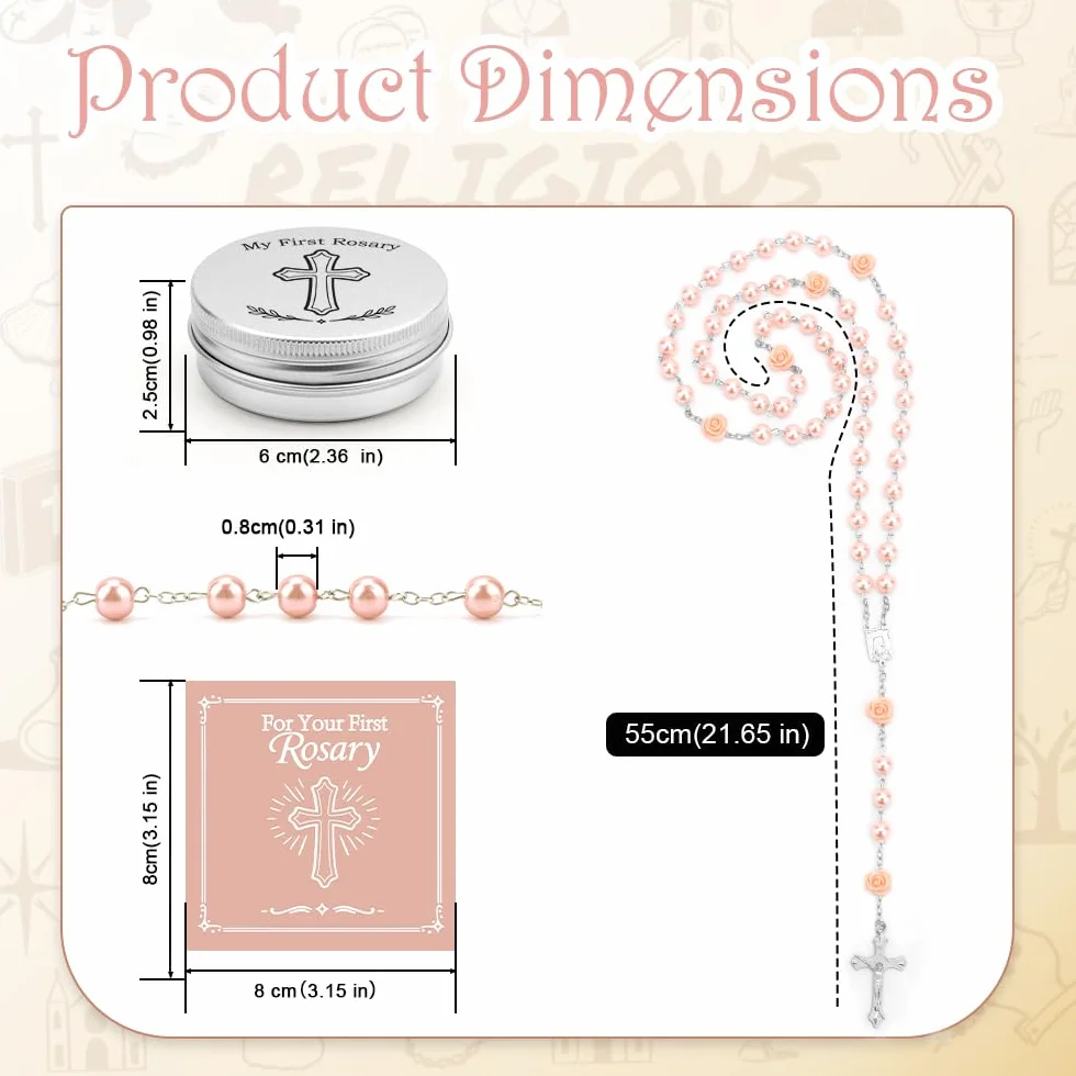 WALLFID Mon premier chapelet couronne de prière cadeau de baptême garçons première communion filles