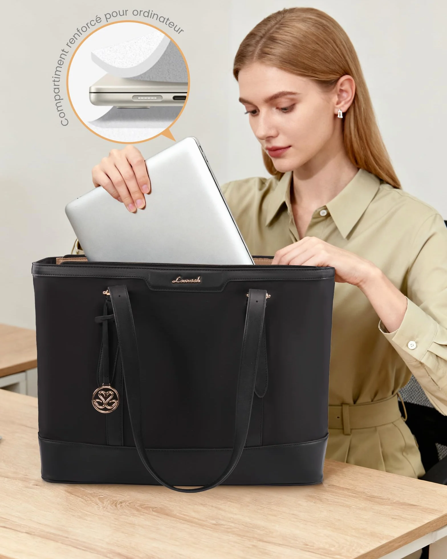 LOVEVOOK Sac à Main Femme, Tote Bag Imperméable Grand Capacité Ordinateur Portable