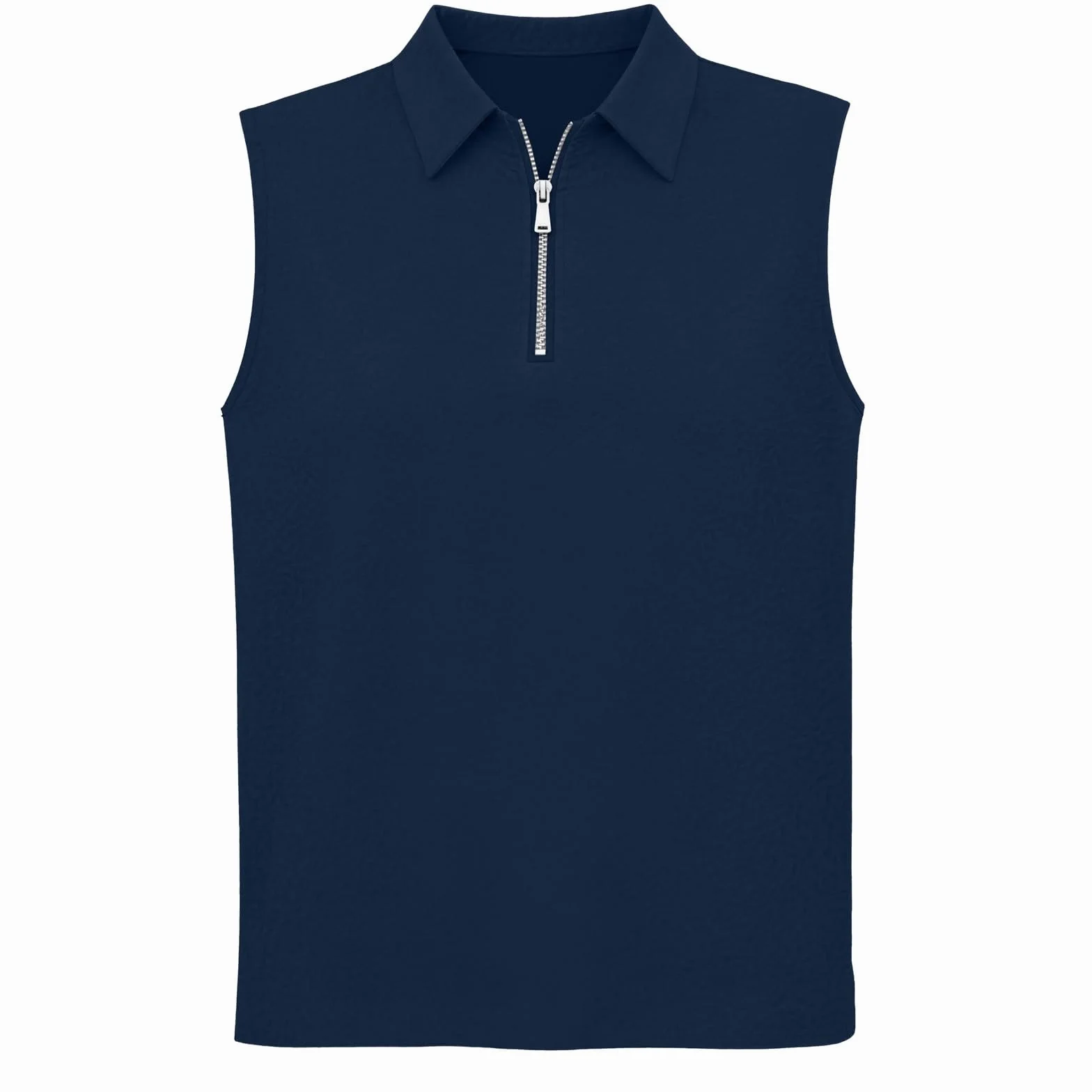 Polo de golf sans manches femme col fermeture éclair quart long débardeur été habillé décontracté