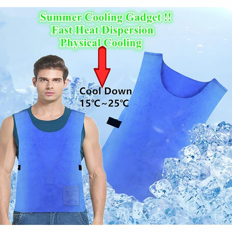 Gilet de refroidissement anti-chaleur imperméable PVA pour sports plein air travail bleu