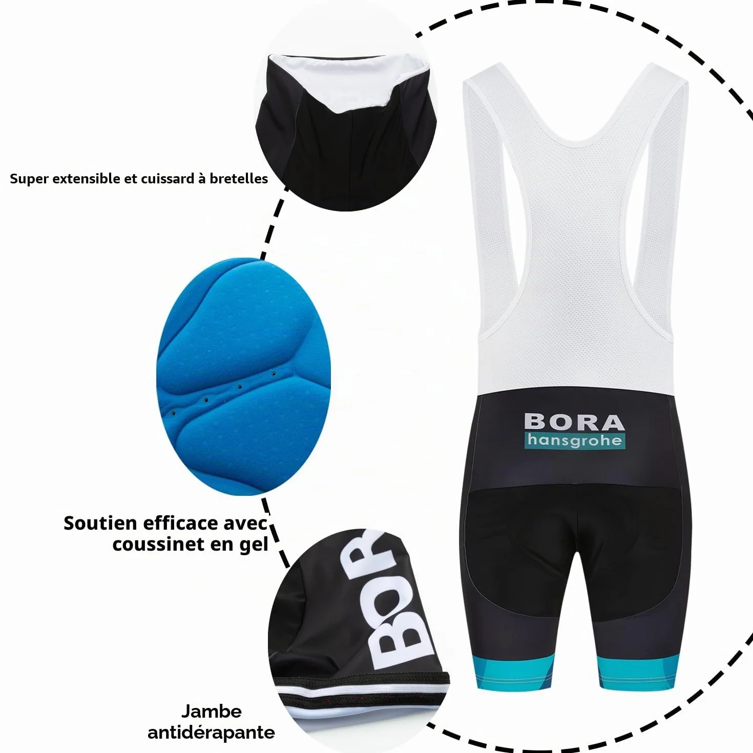 Combinaison de Cyclisme Homme Maillot Respirant Short Coussinets Selle