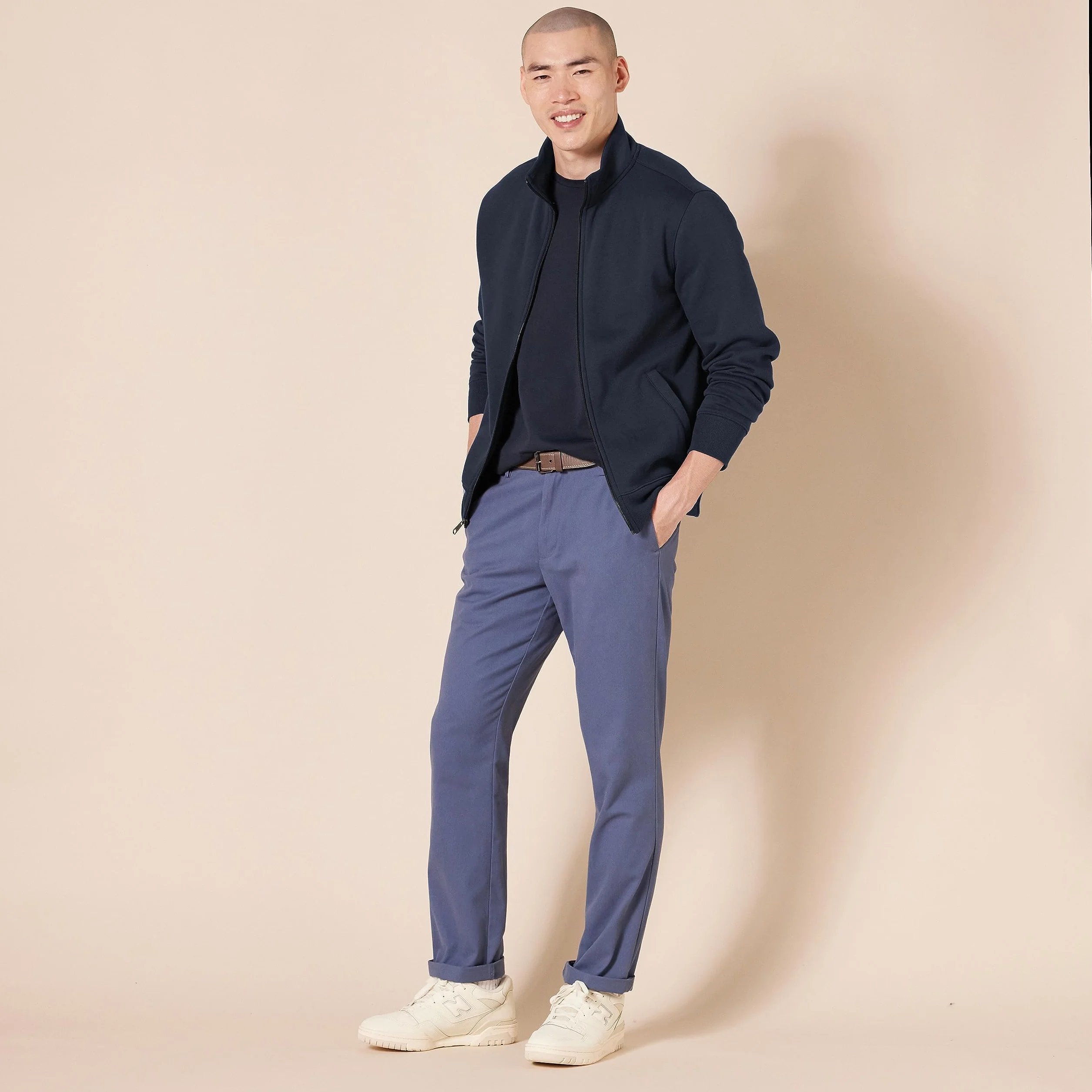 Amazon Essentials Sweat-shirt Polaire Zippé Col Montant Homme Coupe Classique