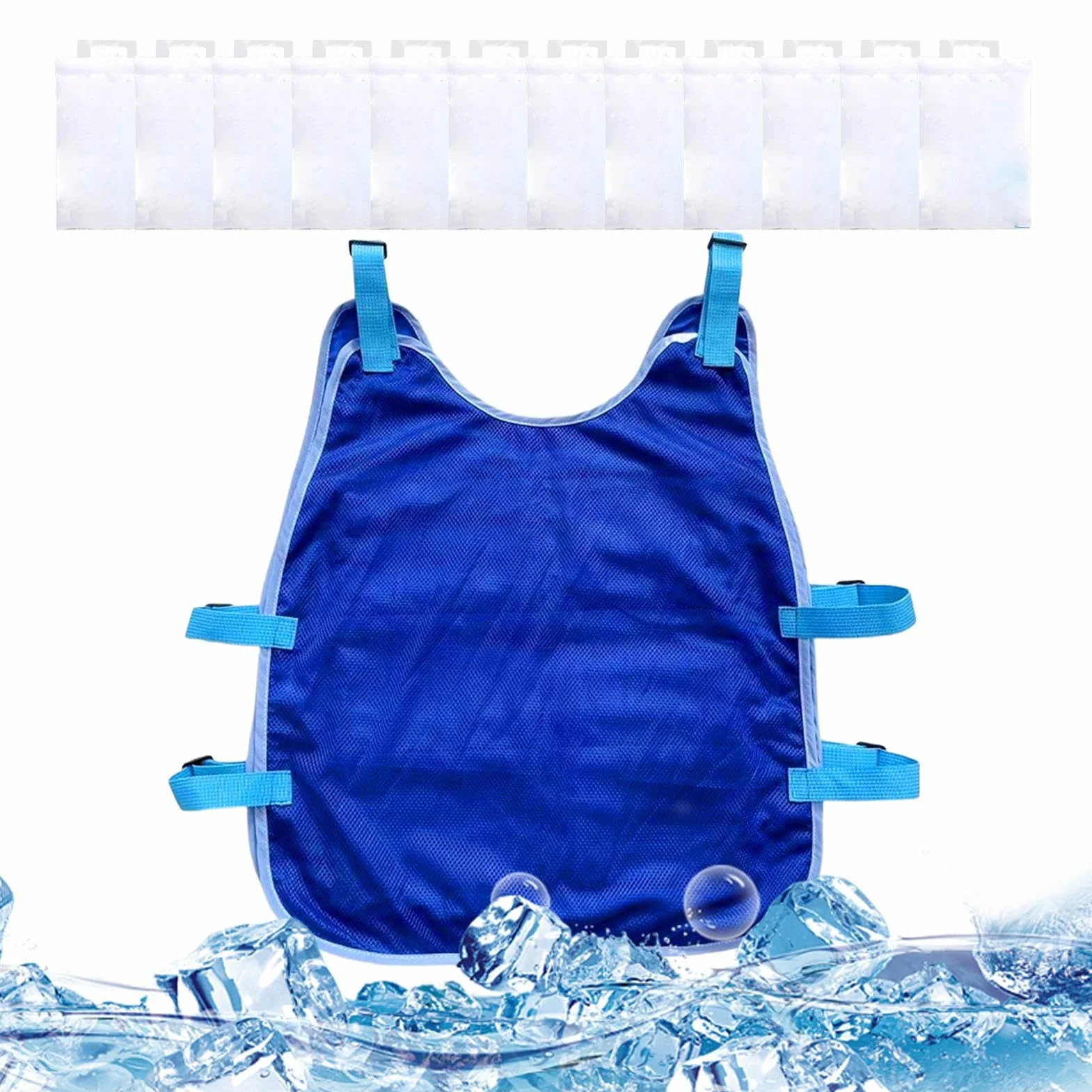 Gilet Rafraîchissant d'Été Glace Froi - Vêtement Refroidissant Respirant avec Protection Haute Température pour Sports Plein Air