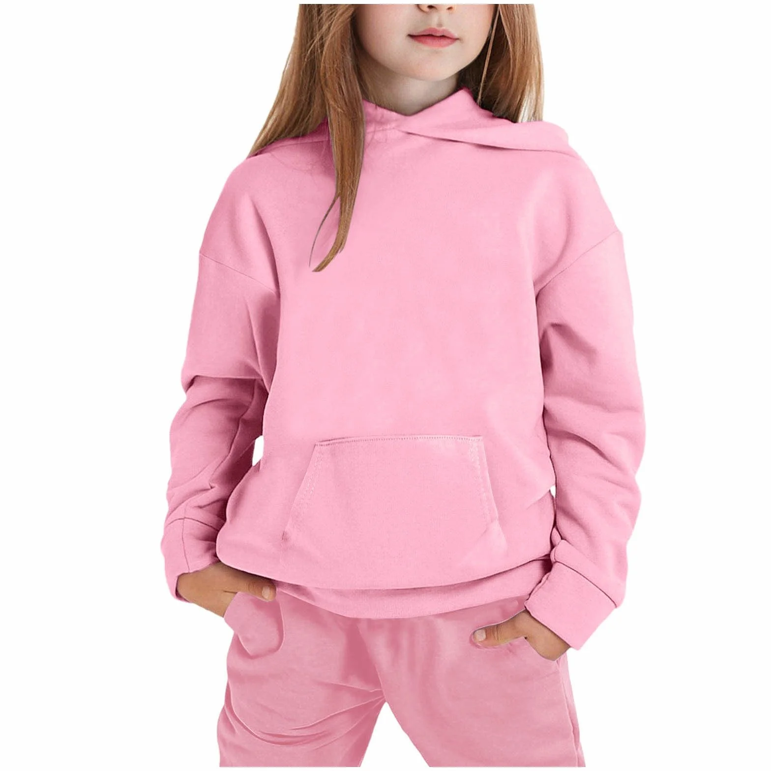 Survêtement athlétique 2 pièces filles garçons sweat capuche pantalon jogging